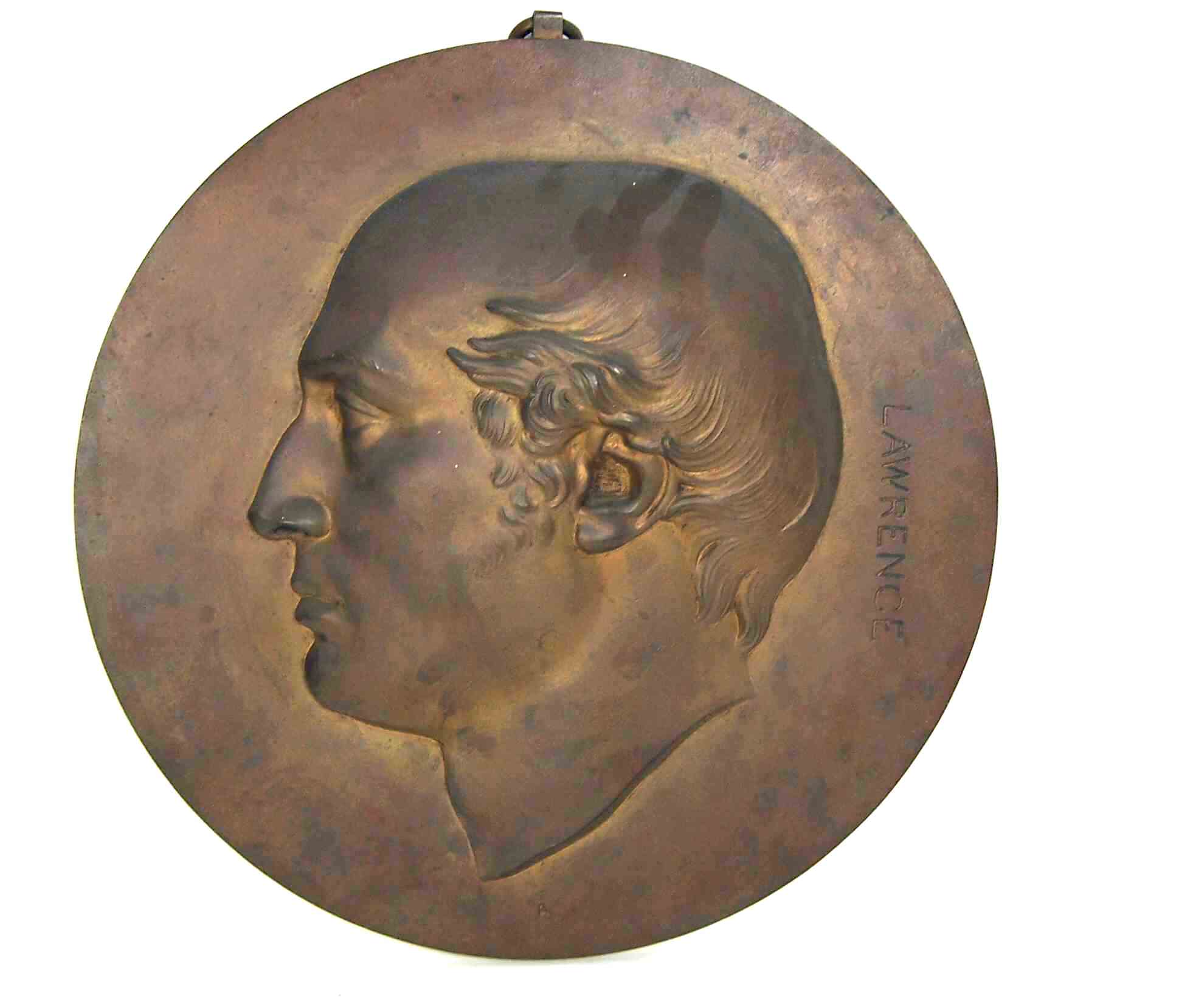 A bronze relief of Sir Thomas Lawrence