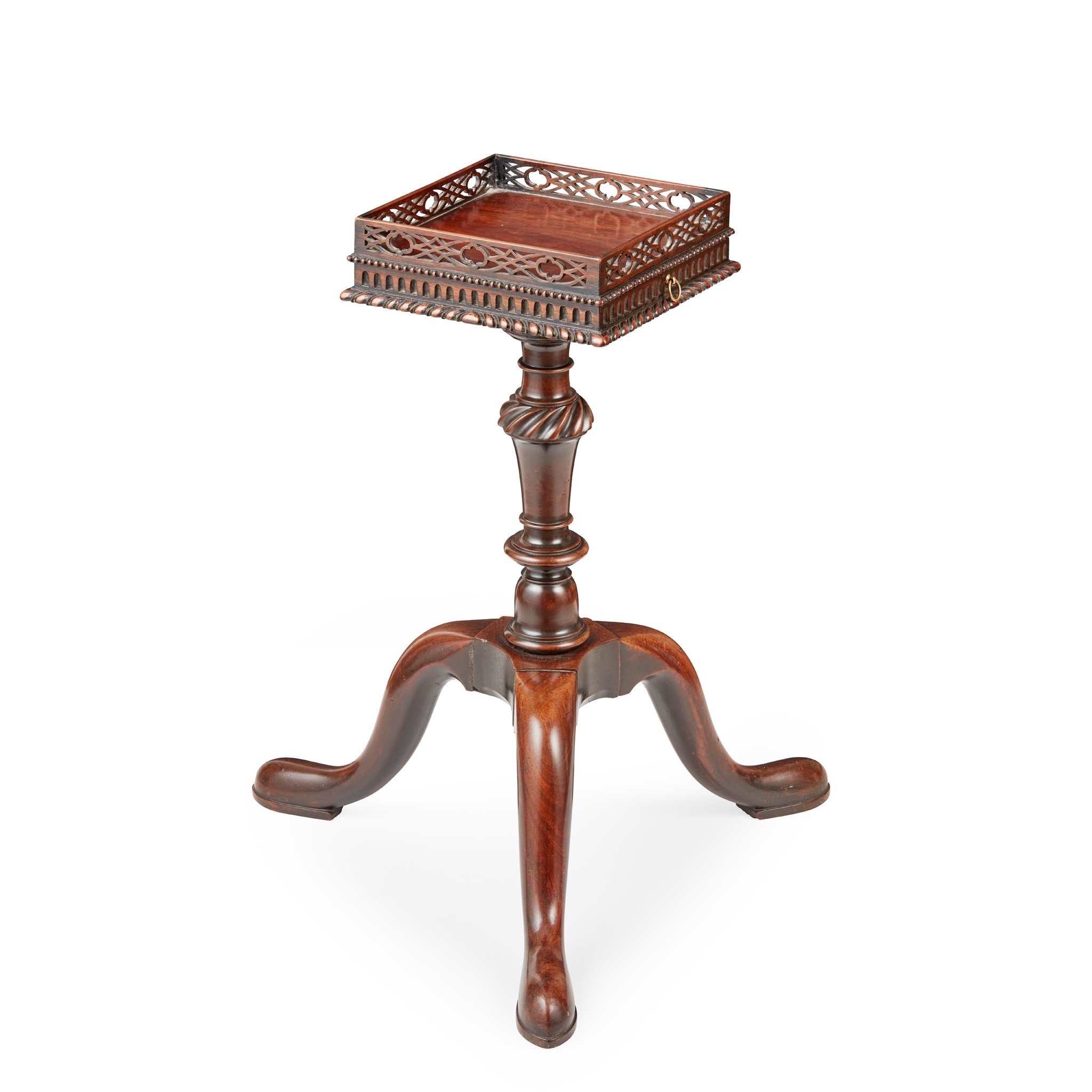 LATE GEORGE II MAHOGANY KETTLE STAND