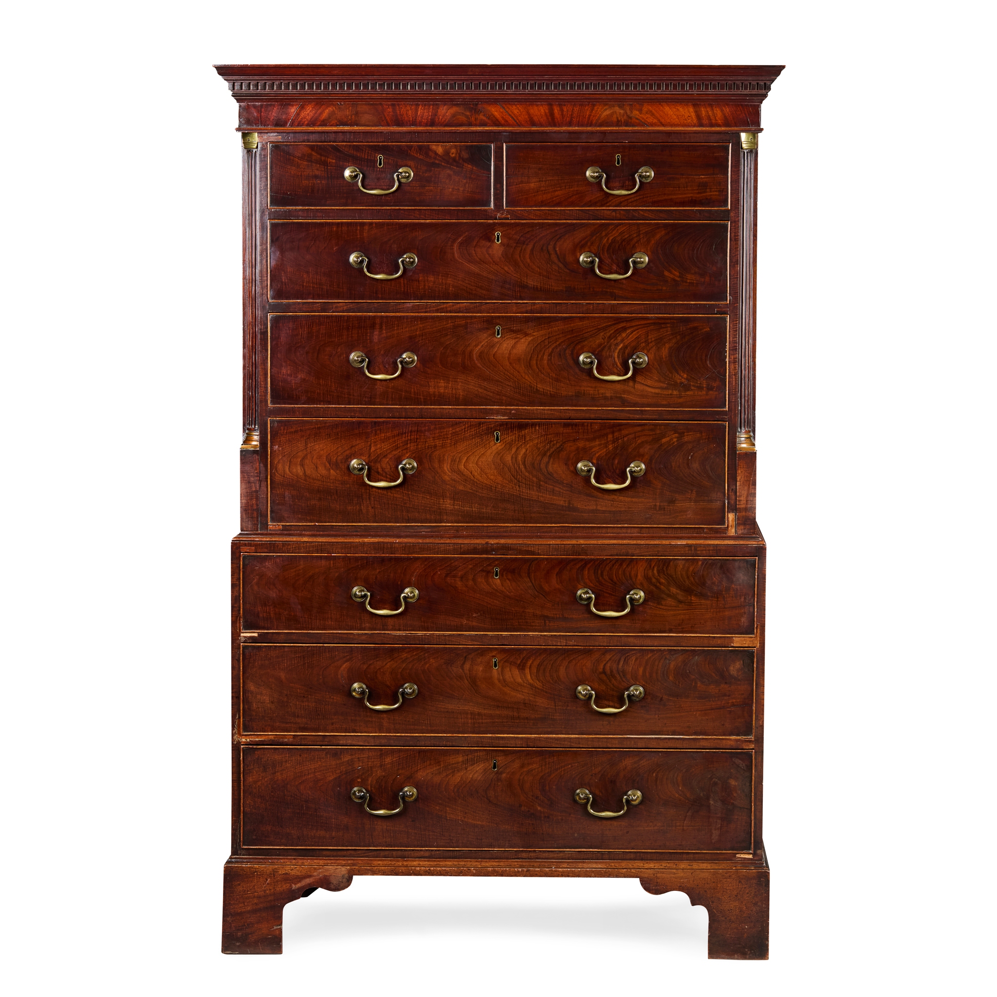 GEORGE III MAHOGANY CHEST-ON-CHEST