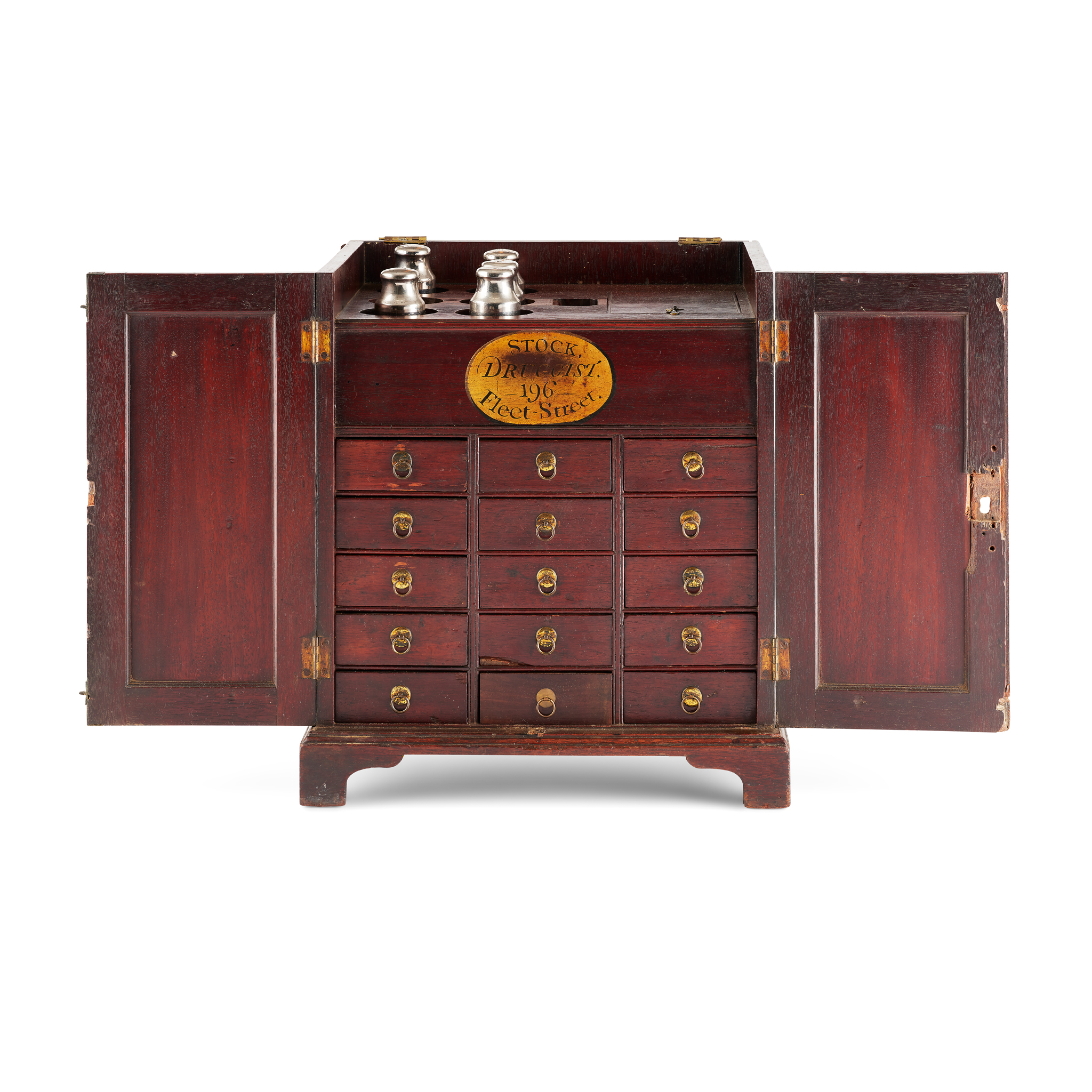 GEORGE III MAHOGANY APOTHECARY CABINET