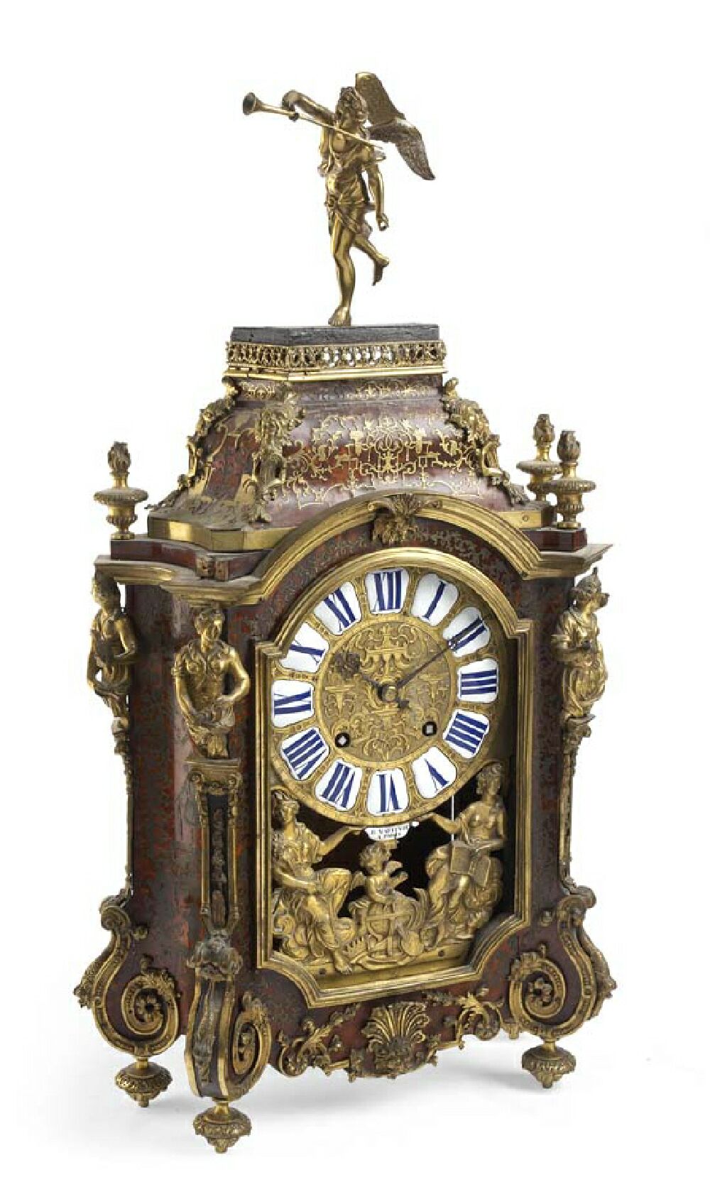 A Louis XIV period Boulle and gilt bronze mounted bracket clock By Baltazar Martinot, Paris
