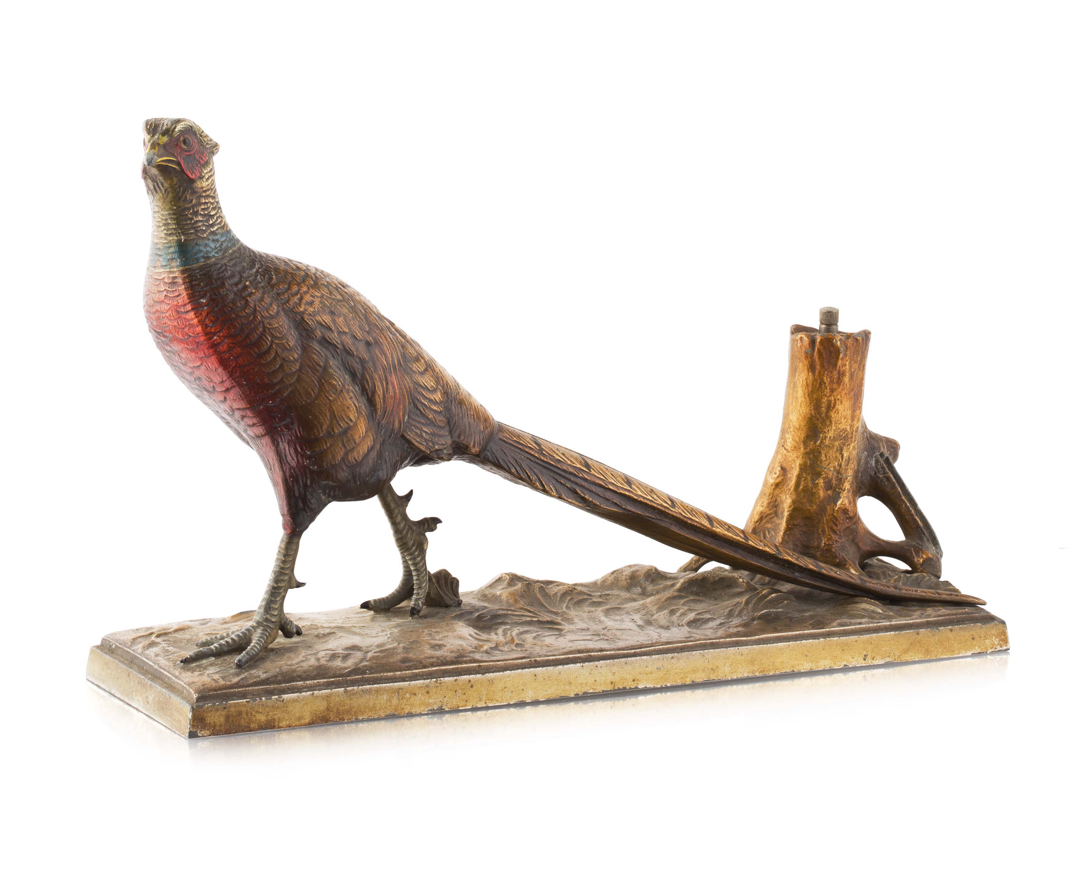 BRONZED SPELTER FIGURE OF A SETTER, AFTER MOIGNIEUX