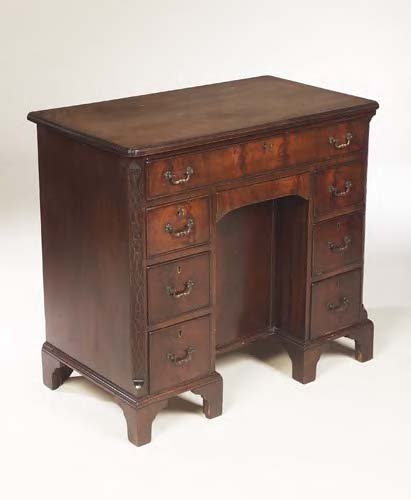 A 19th century mahogany kneehole desk,