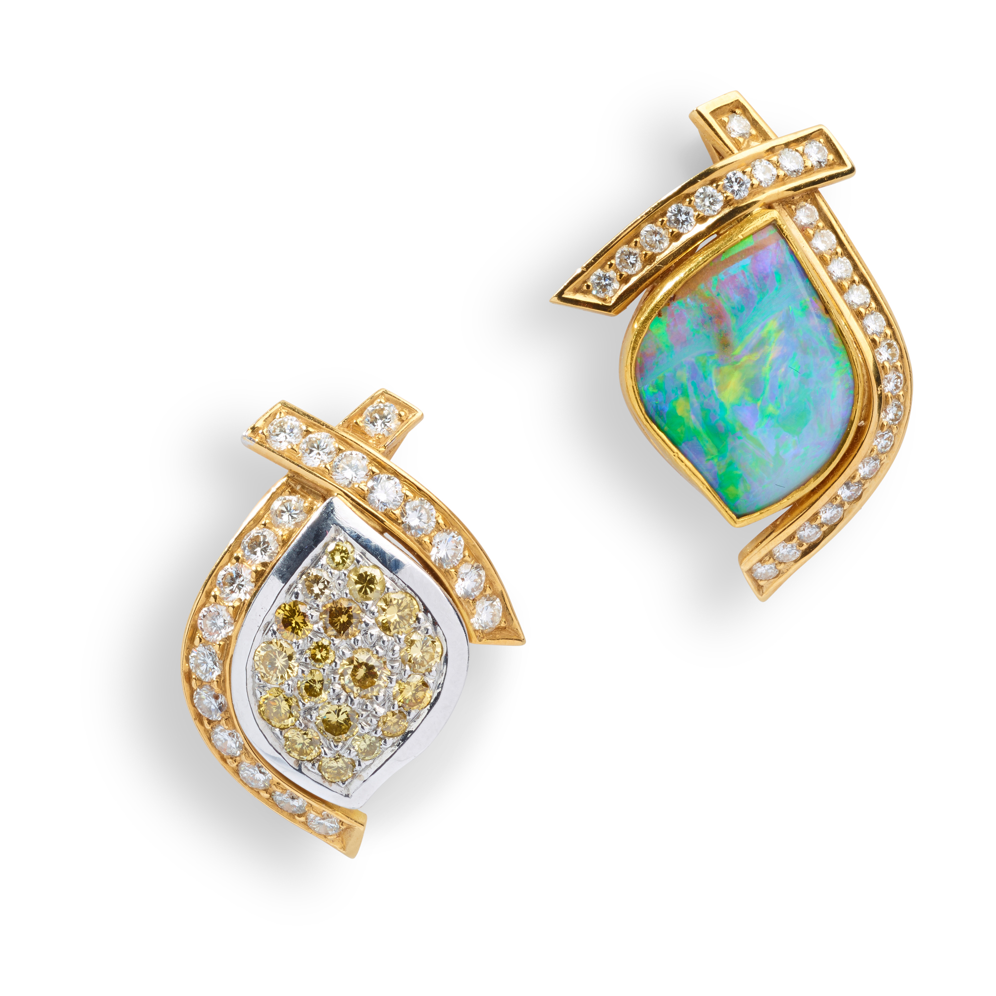 Peter Plöderl: A pair of diamond and opal earrings