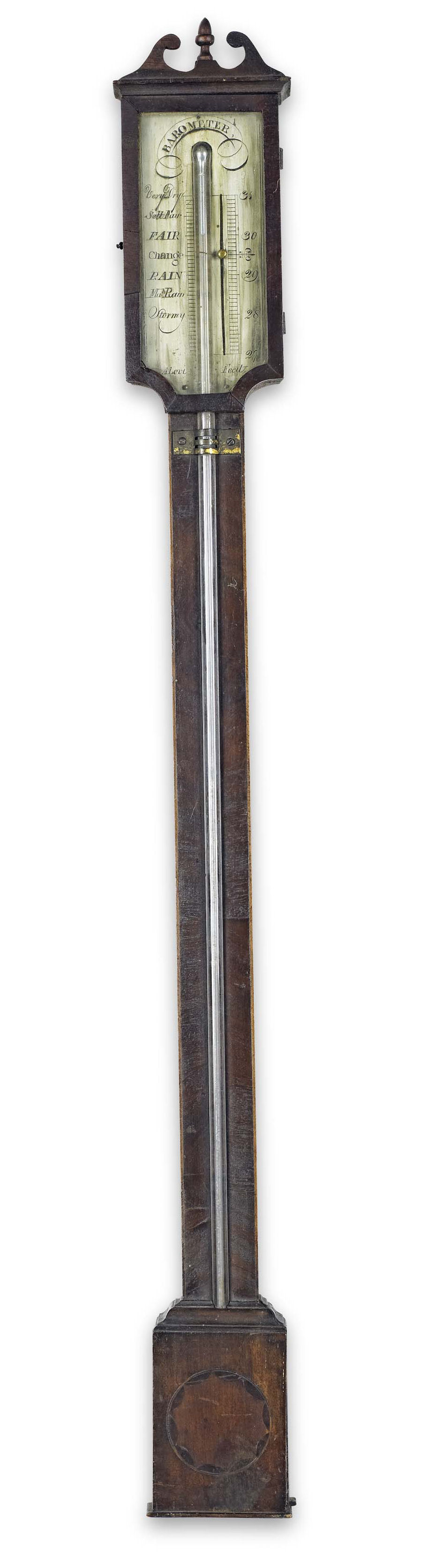 GEORGE IV MAHOGANY STICK BAROMETER