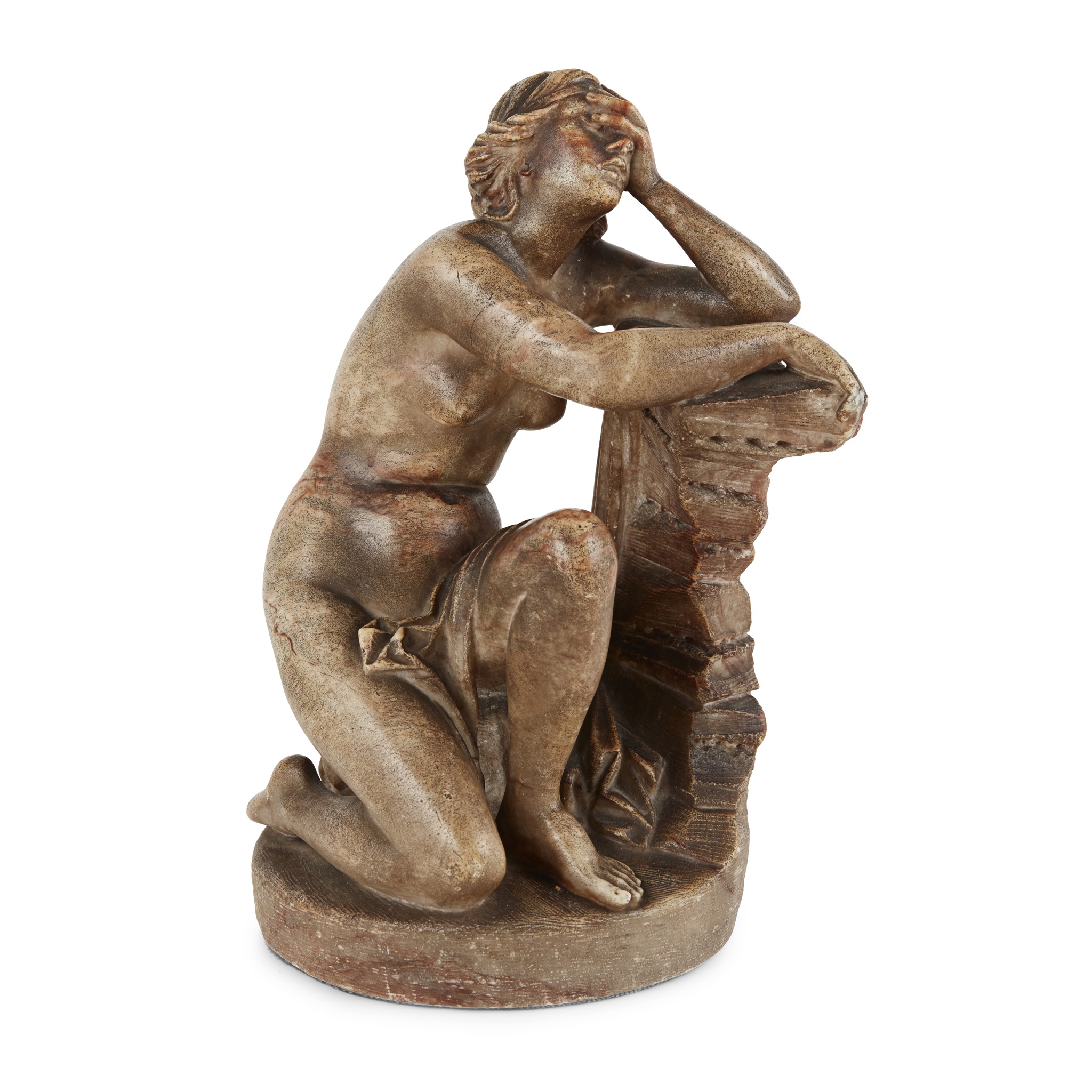 ITALIAN STAINED ALABASTER FIGURE