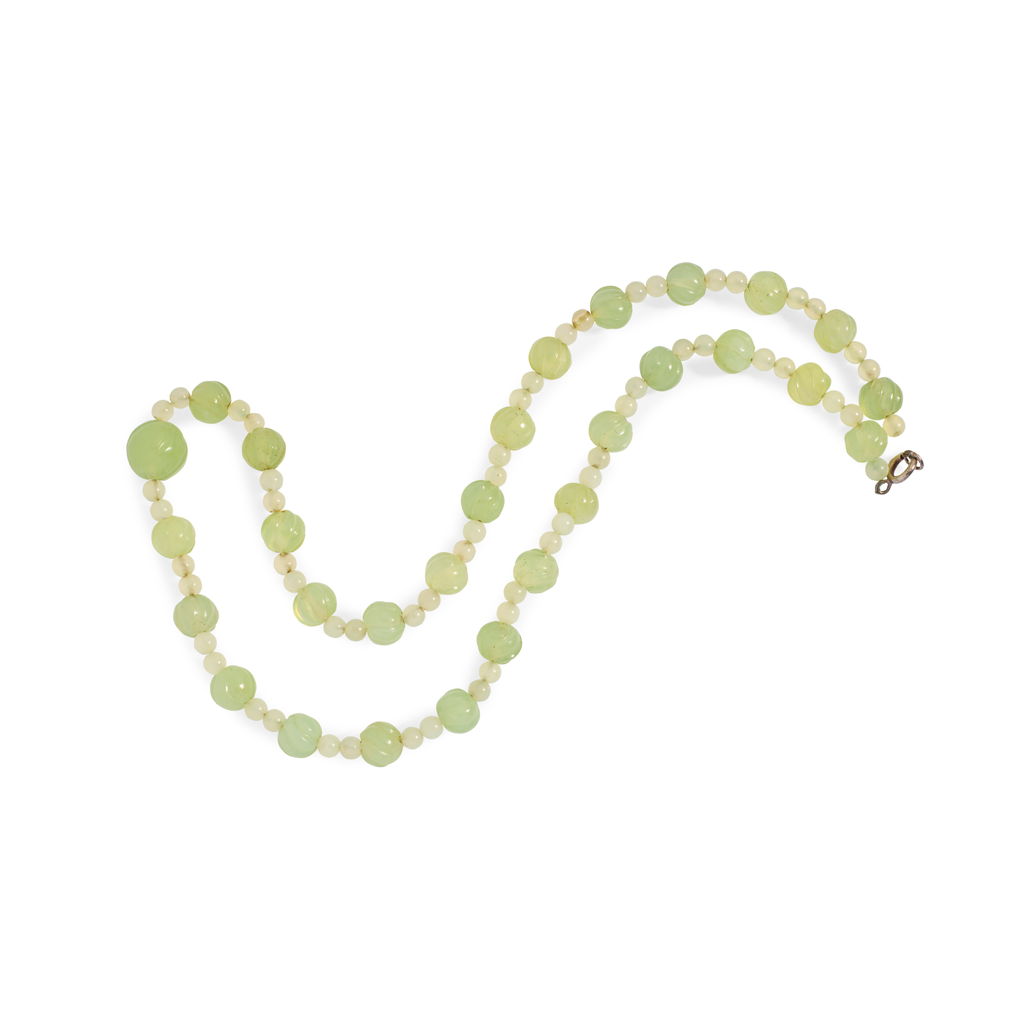 A jadeite bead necklace