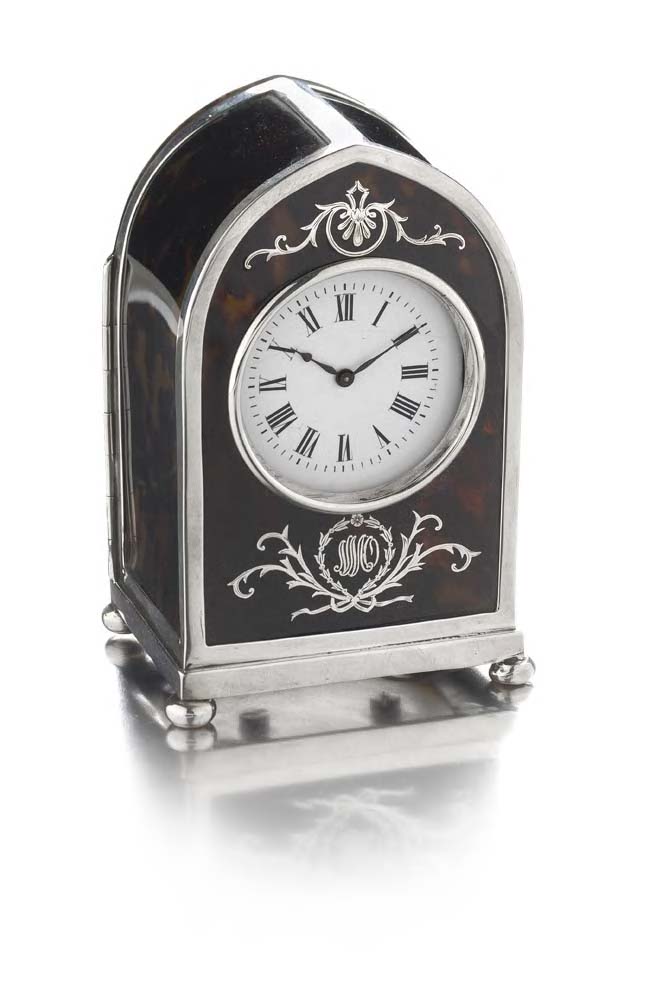 An Edwardian mounted tortoiseshell timepiece,