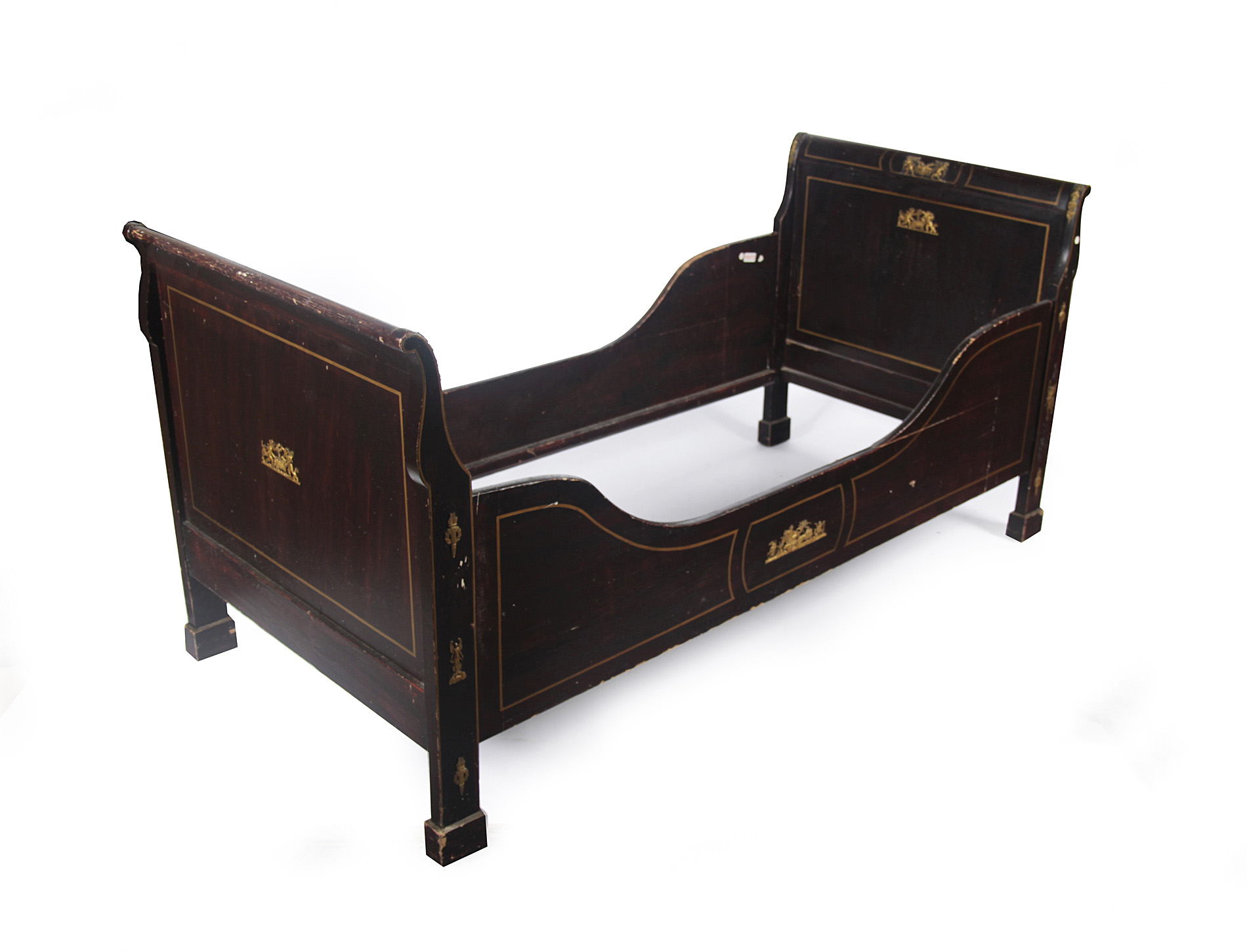 EMPIRE STYLE OVER PAINTED SLEIGH STYLE BED