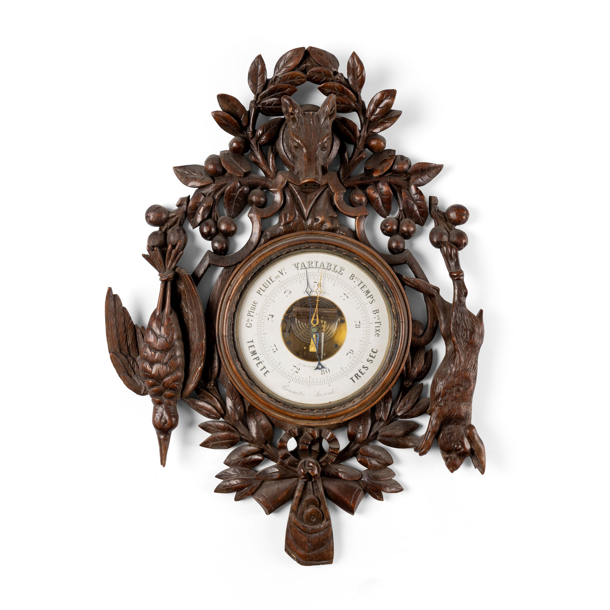 A BLACK FOREST STYLE WALL BAROMETER