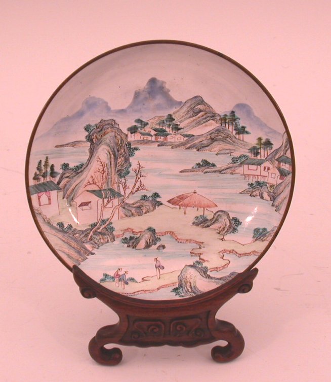 A Chinese circular enamel bowl, 18th Century,