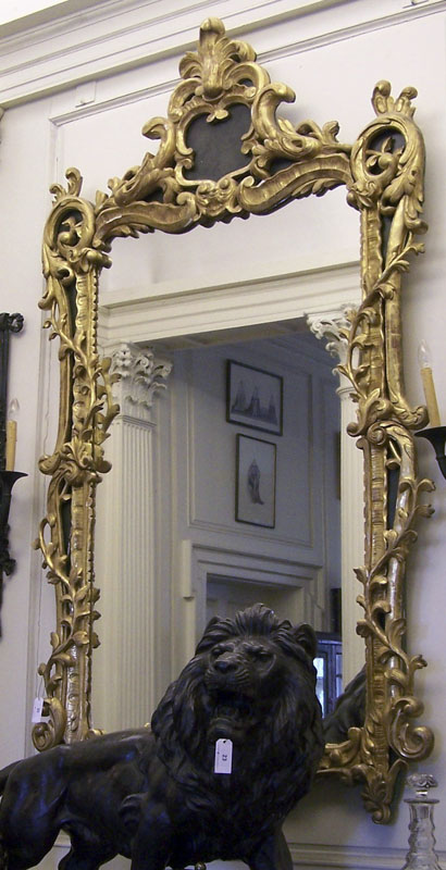 A giltwood wall mirror