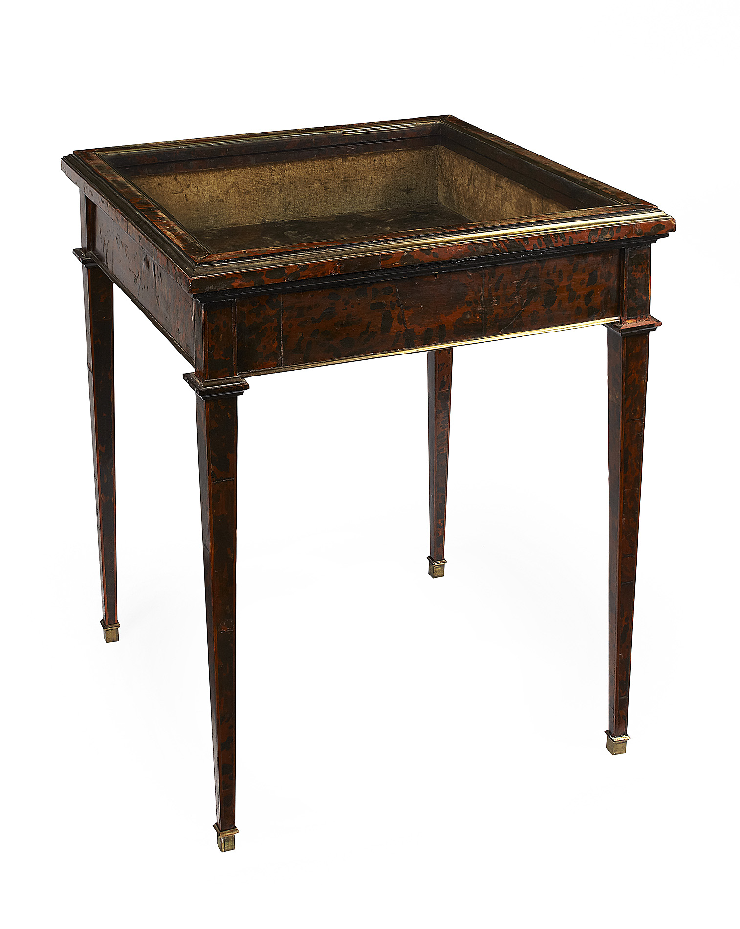 FRENCH GILT BRONZE MOUNTED TORTOISESHELL VITRINE TABLE