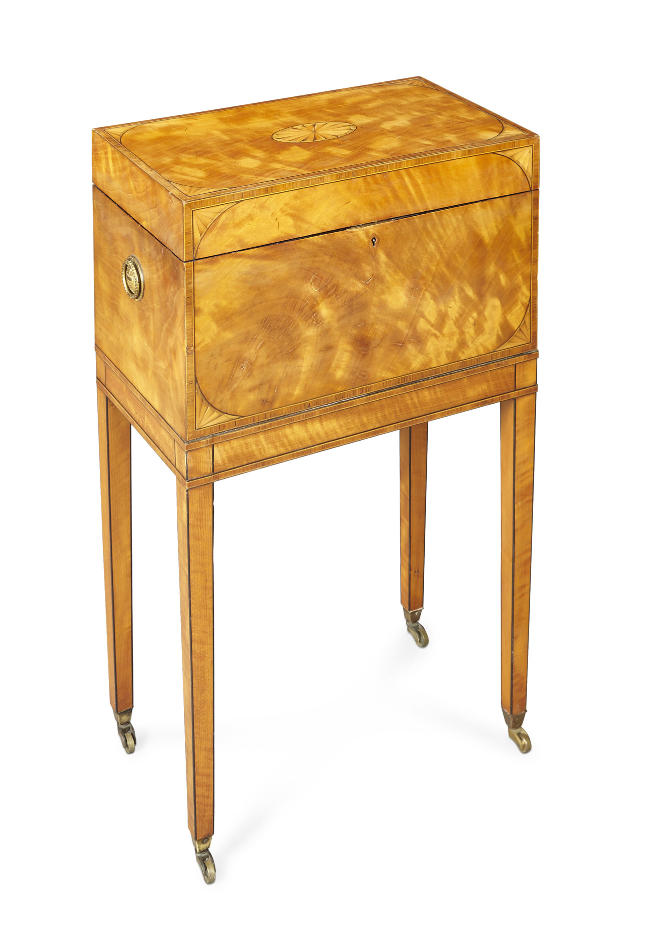 GEORGE III SATINWOOD CELLARETTE