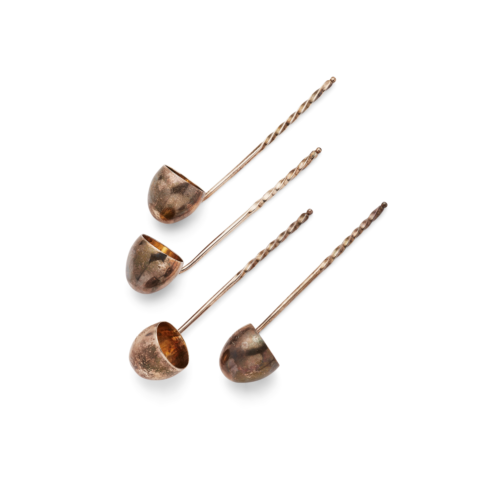 A SET OF GEORGE III FOUR PUNCH LADLES