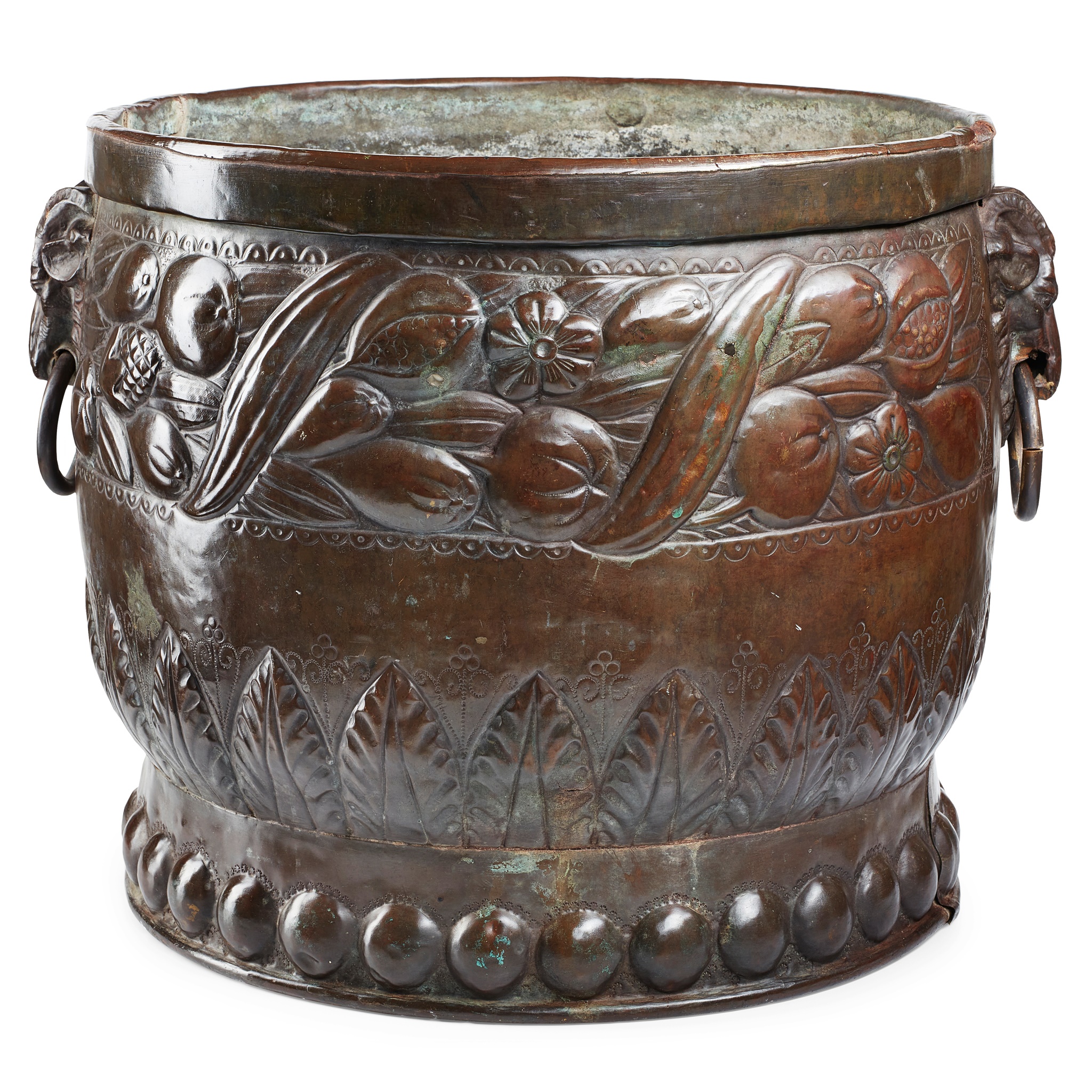 ARTS AND CRAFTS COPPER LOG BIN