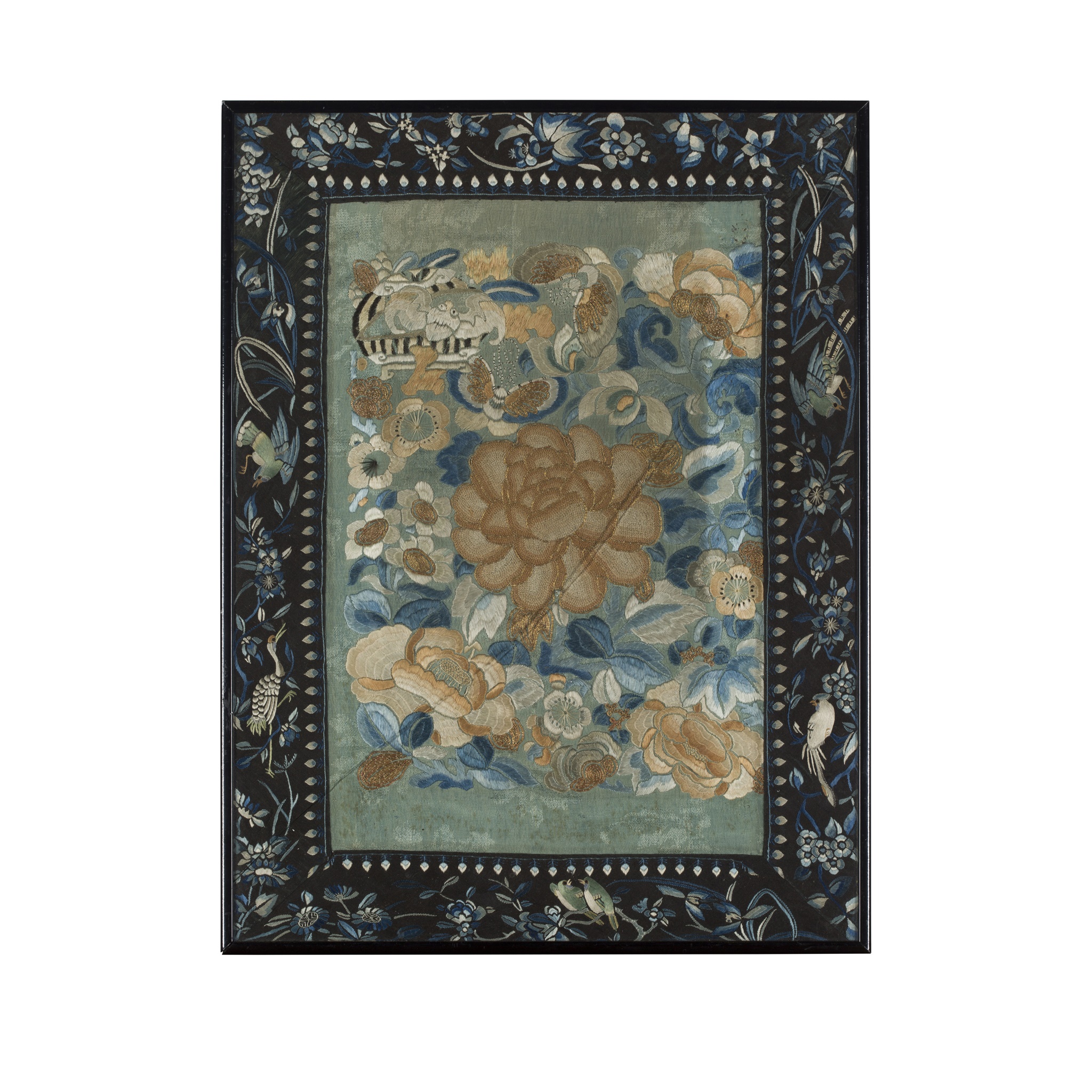 TWO EMBROIDERED PANELS