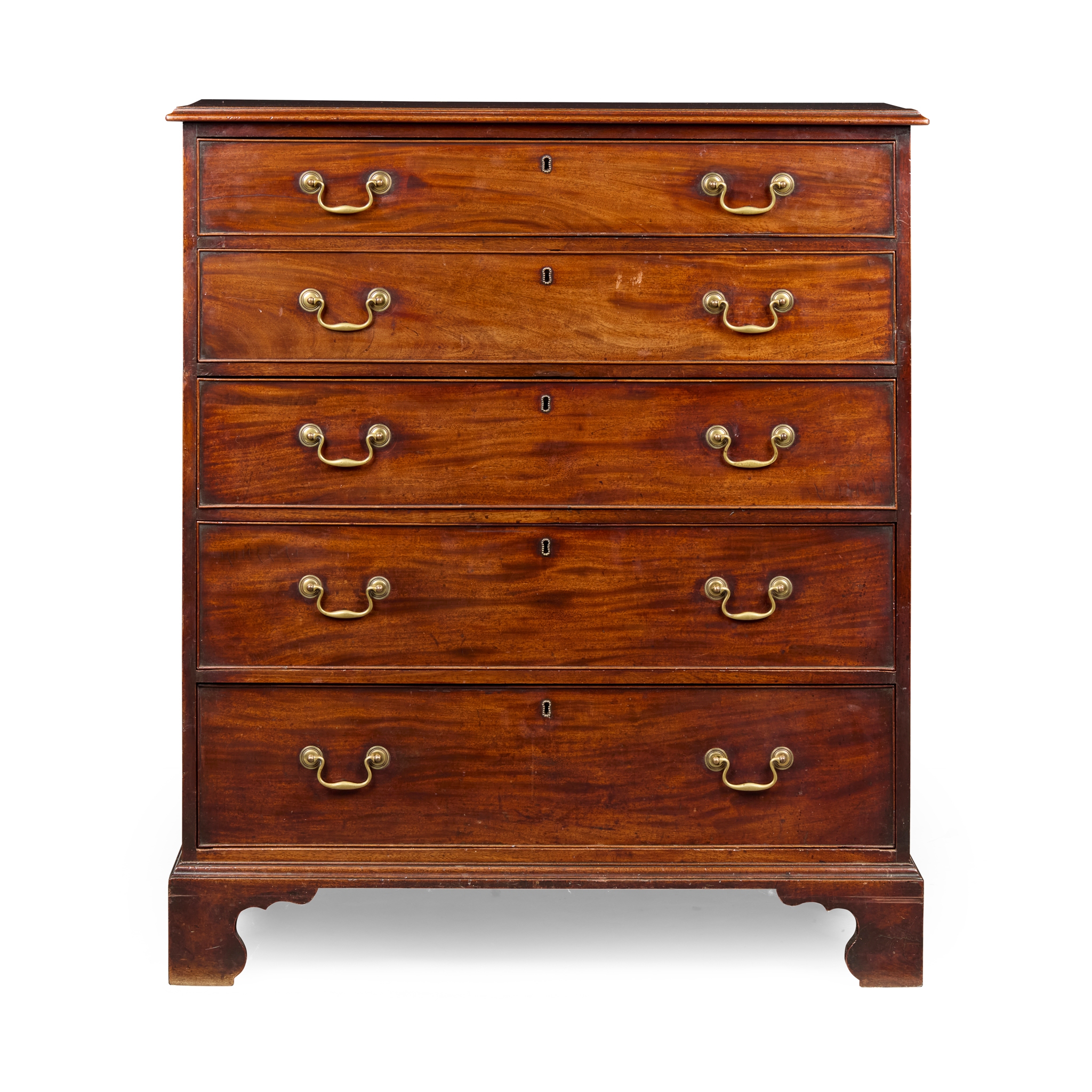 LATE GEORGE III MAHOGANY TALL CHEST OF DRAWERS