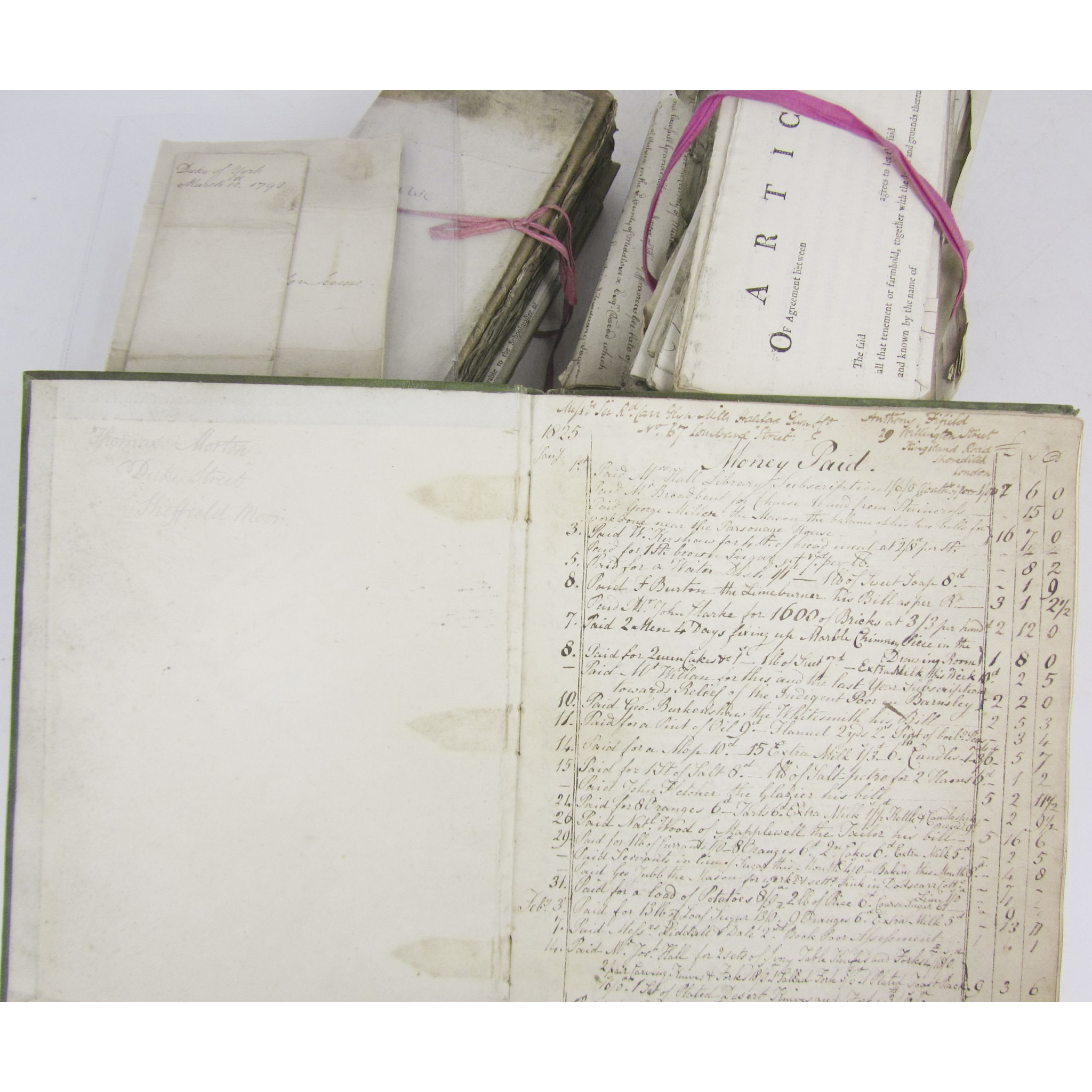 Royal Correspondence; Legal Documents; Derbyshire Account Book; Newcastle upon Tyne Fire Office