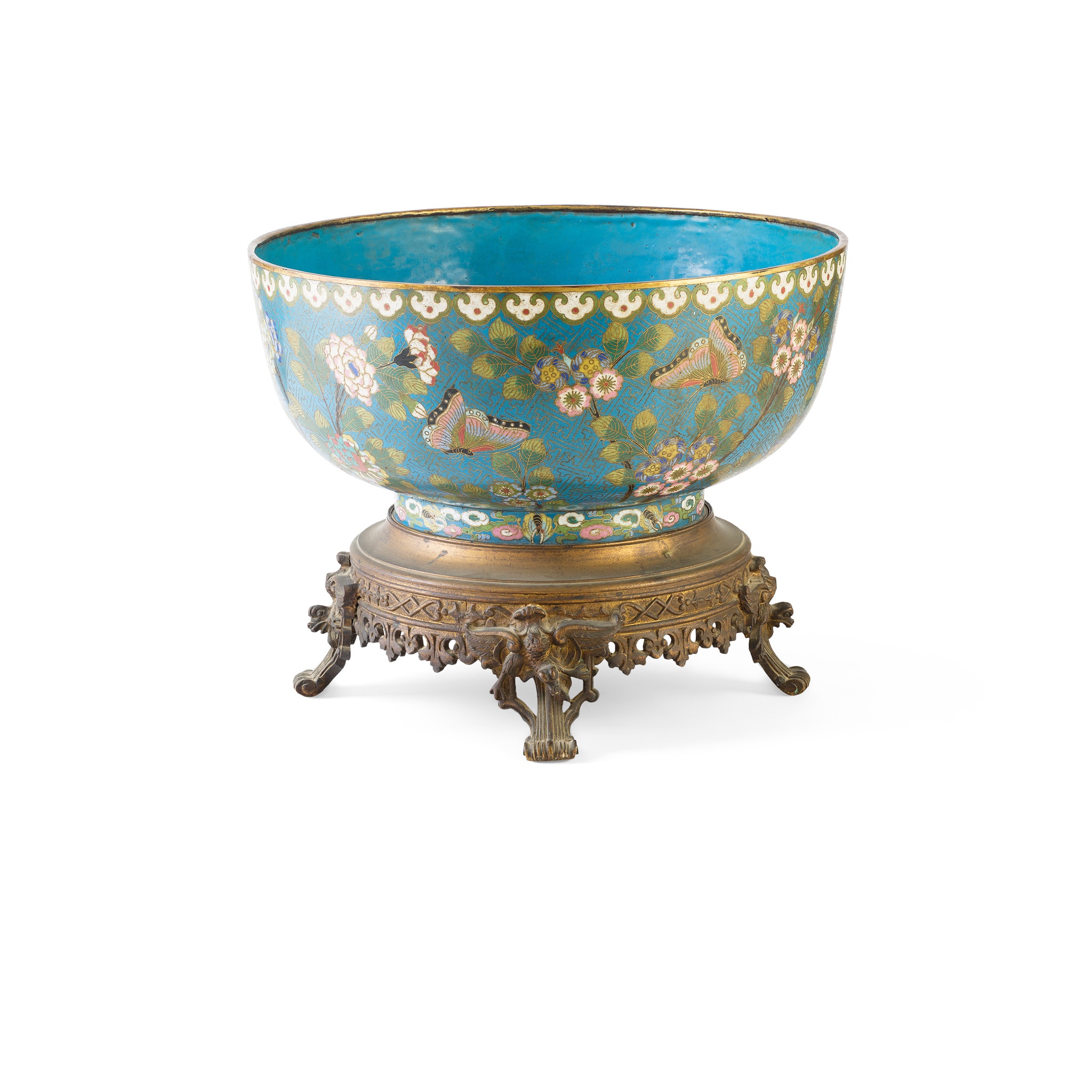 LARGE CLOISONNÉ ENAMEL DEEP BOWL