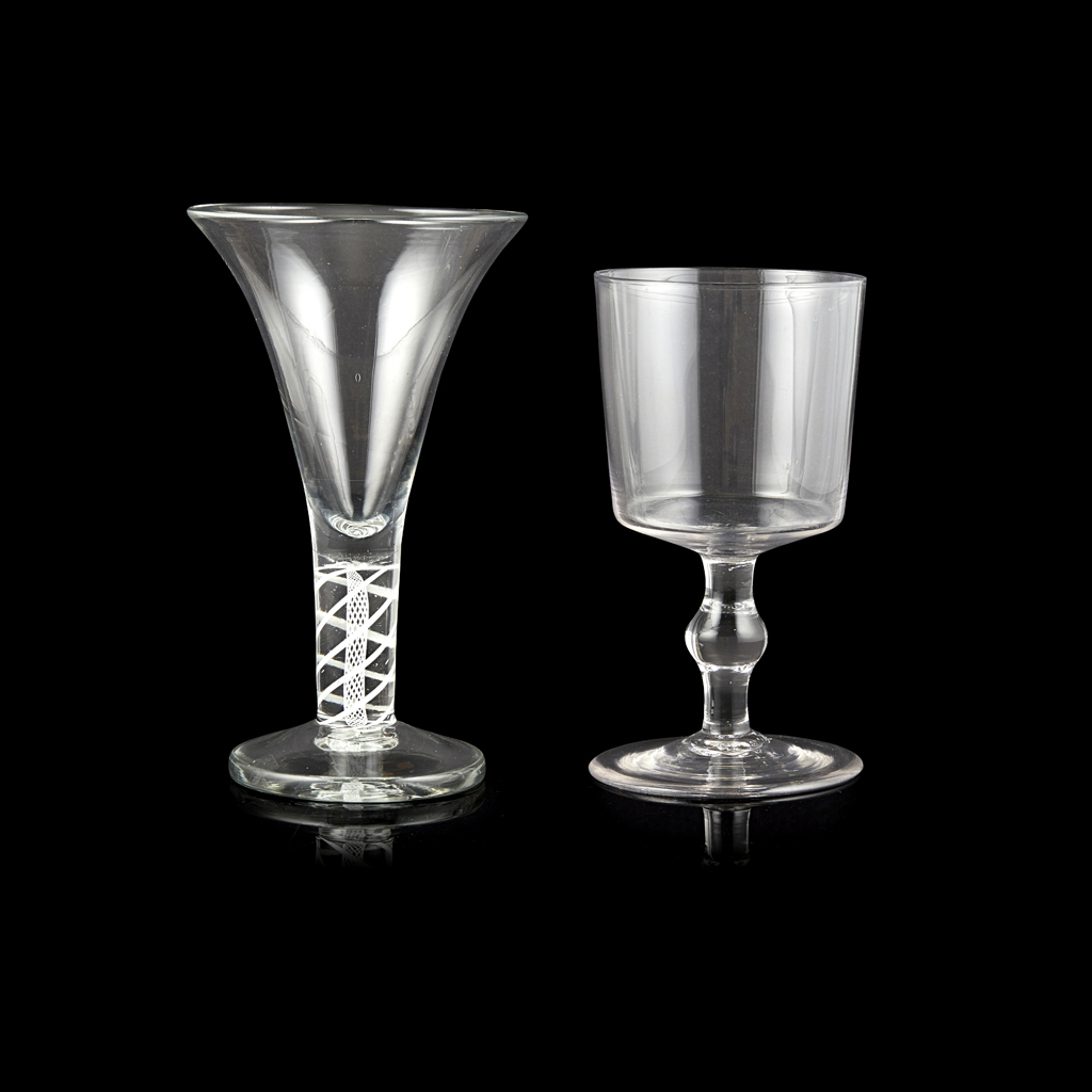 TWO OVERSIZED GEORGIAN DRINKING GLASSES