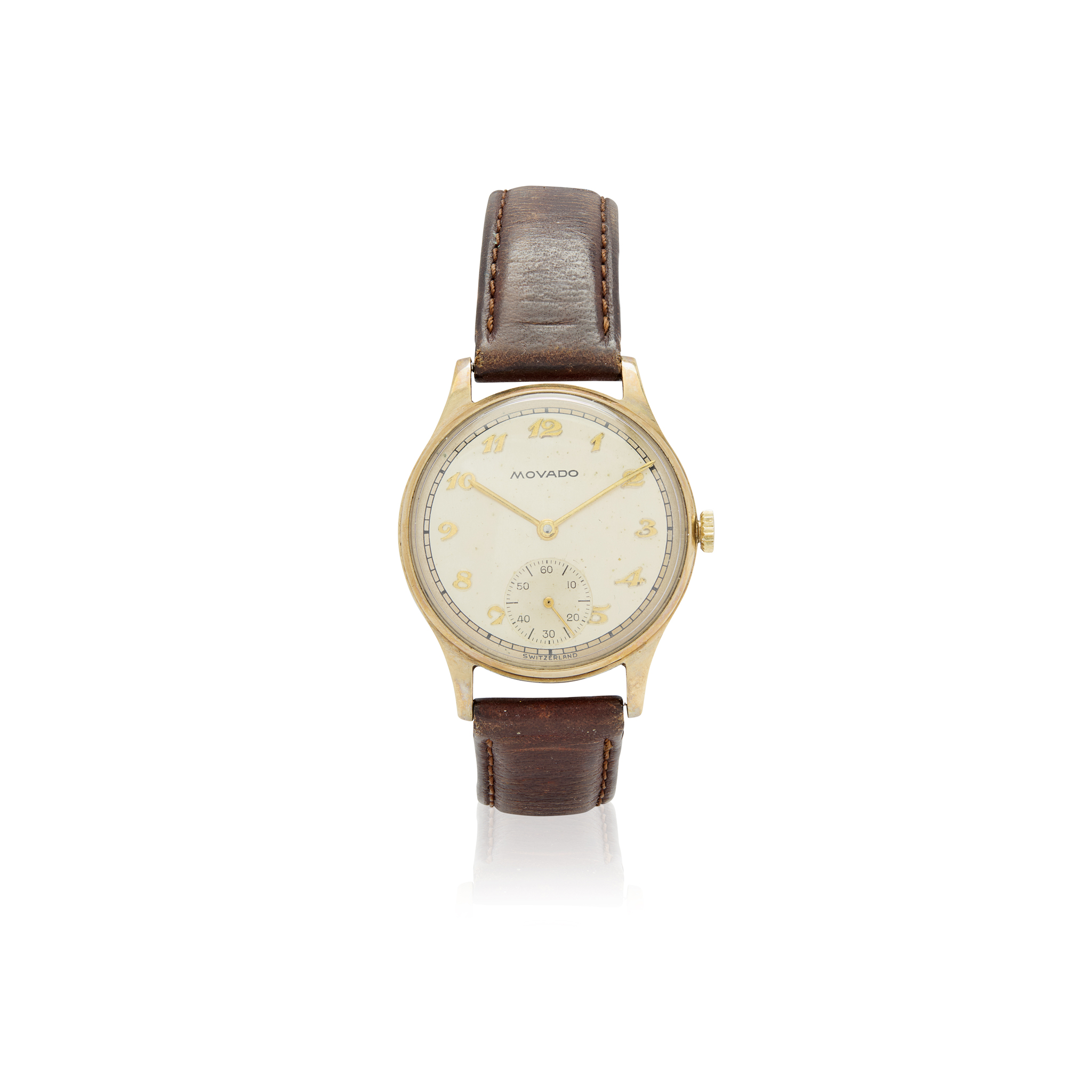 Movado. A 9k gold mechanical wristwatch