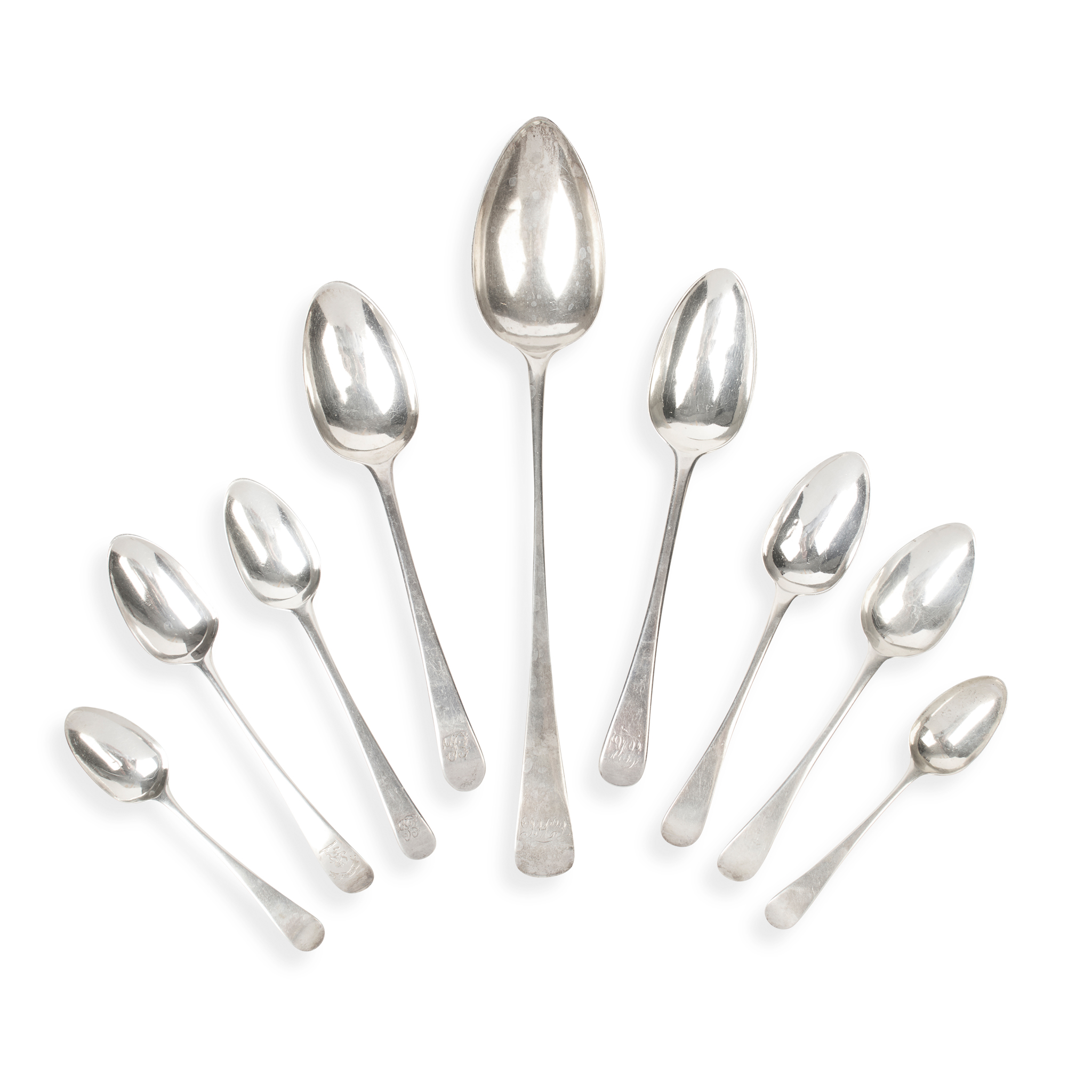 A COLLECTION OF GEORGE III OLD ENGLISH FLATWARE