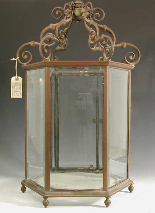 A Georgian style brass hall lantern