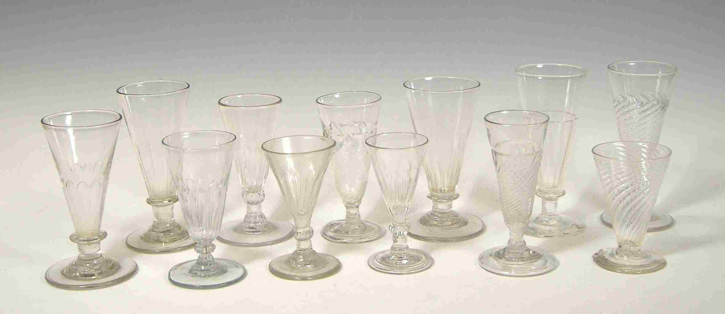 A collection of 18th and 19th century drinking glasses,