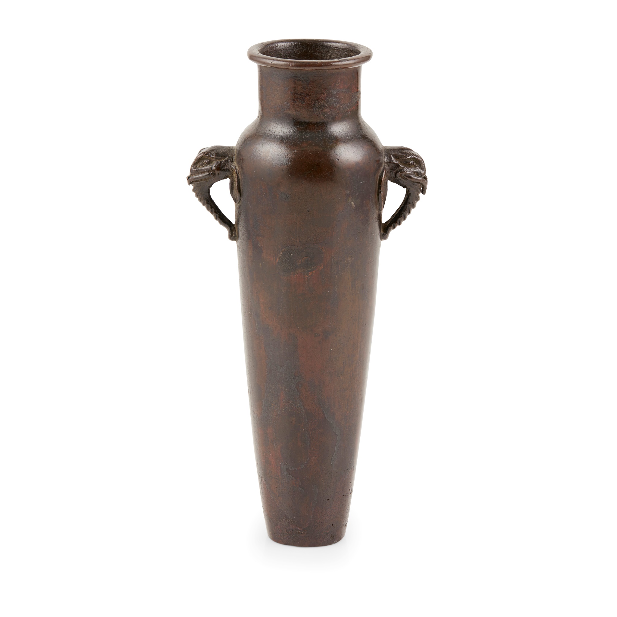 BRONZE 'ELEPHANT-HANDLED' VASE