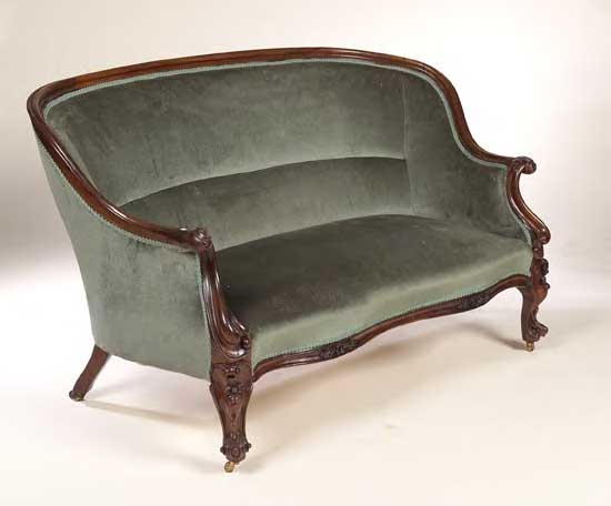 A Victorian rosewood sofa,