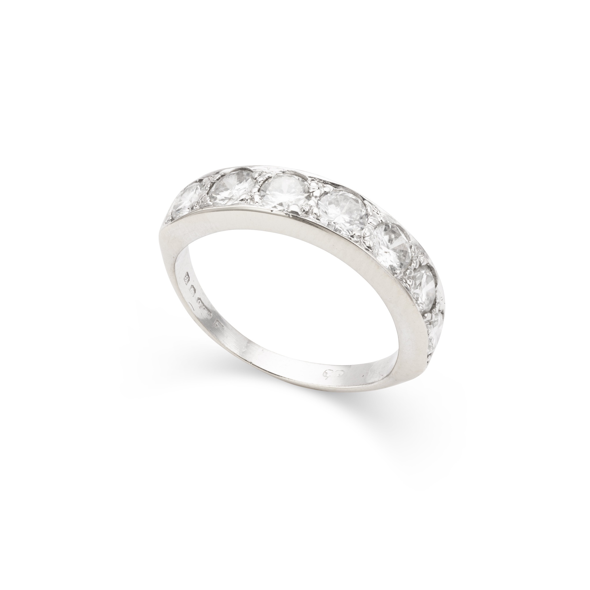 A diamond half-eternity ring