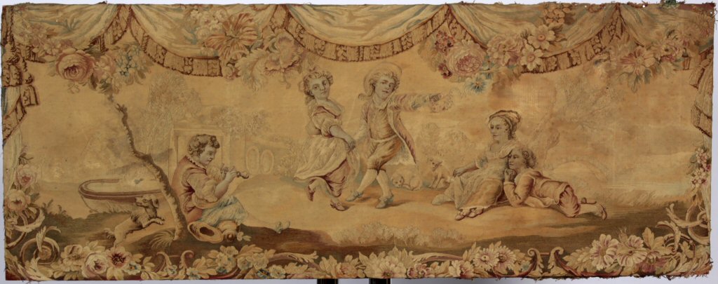 A 19th century French tapestry panel In the 18th century manner