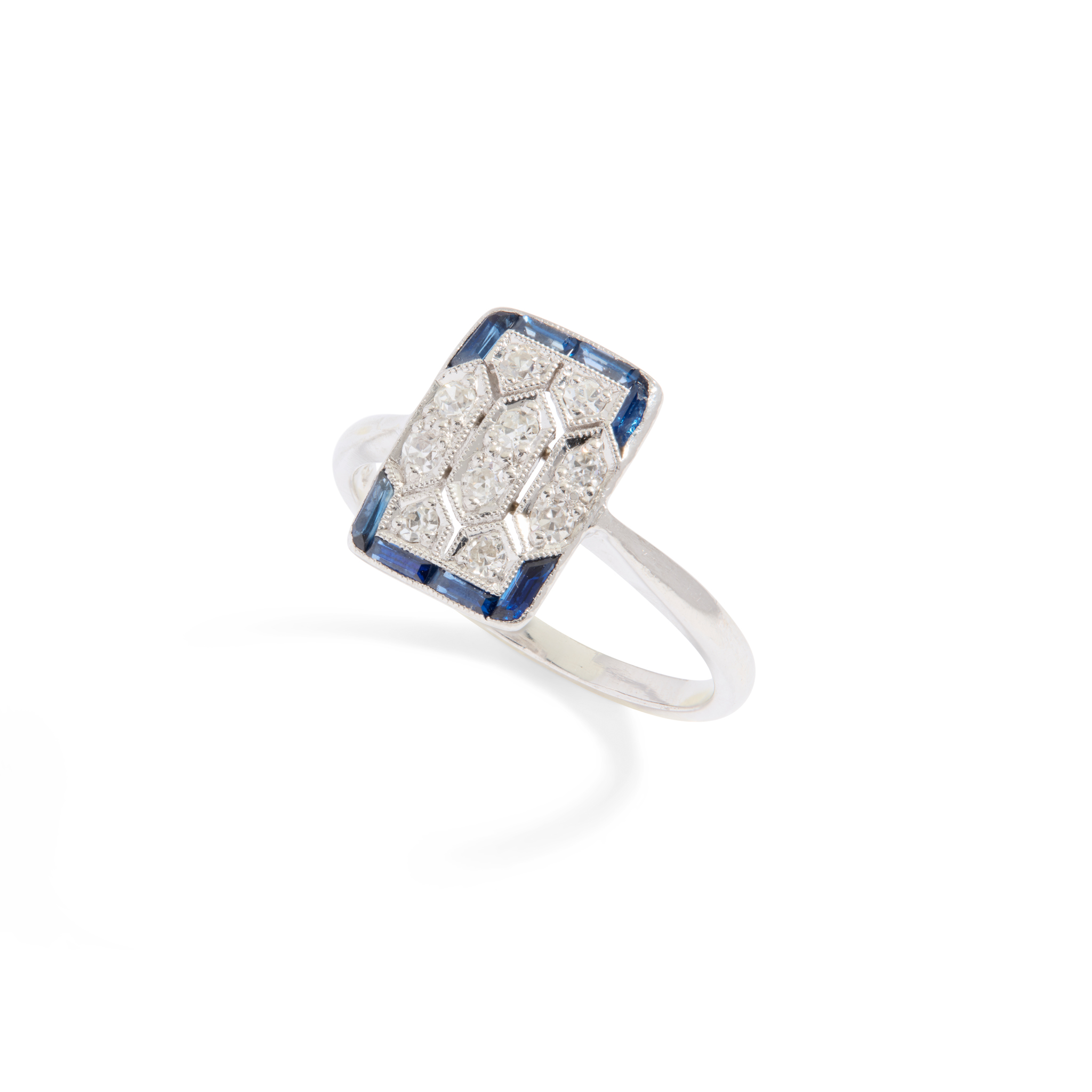 A sapphire and diamond dress ring