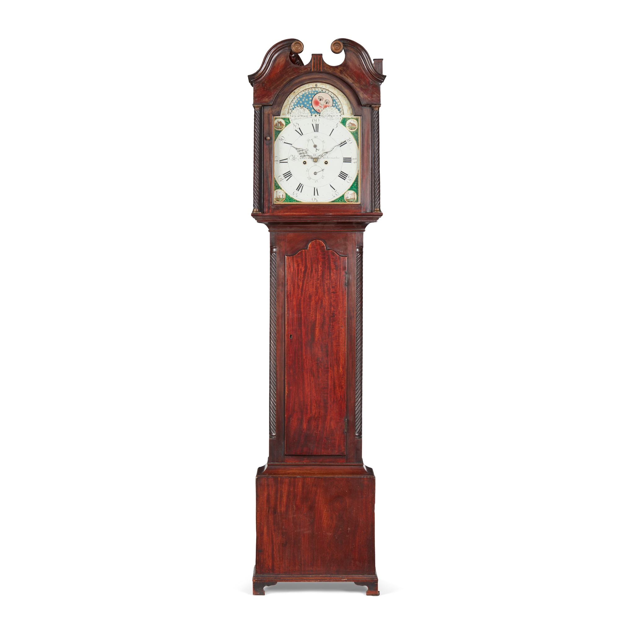 A SCOTTISH MAHOGANY MOONPHASE LONGCASE CLOCK, THOMAS STEWART, AUCHTERARDER