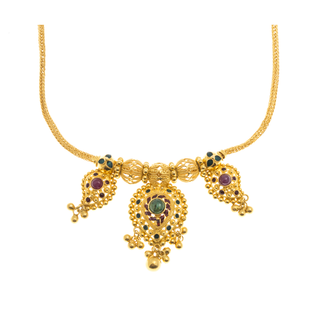 A multi-gem set Indian necklace