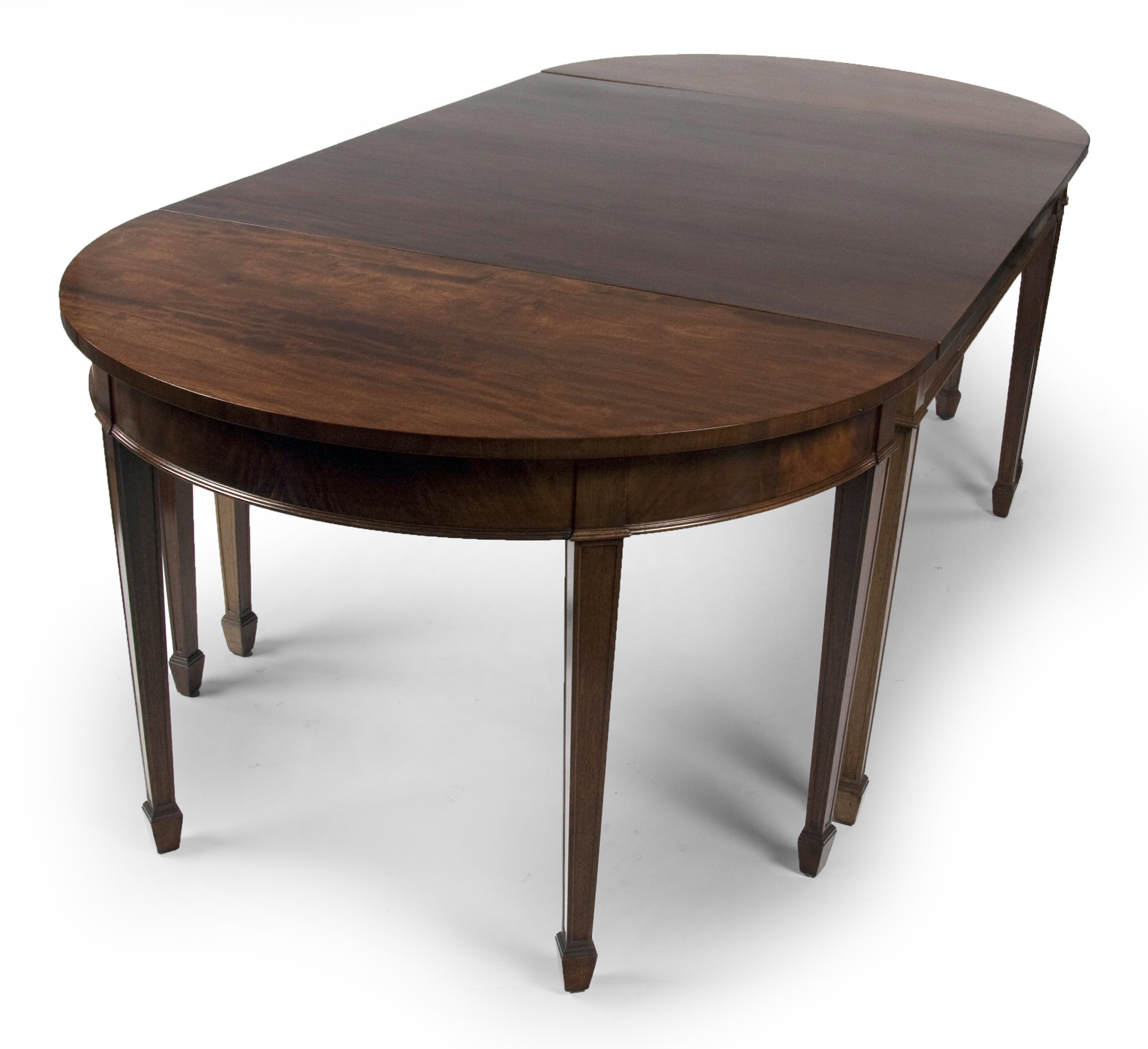 A 20th century mahogany D-end dining table