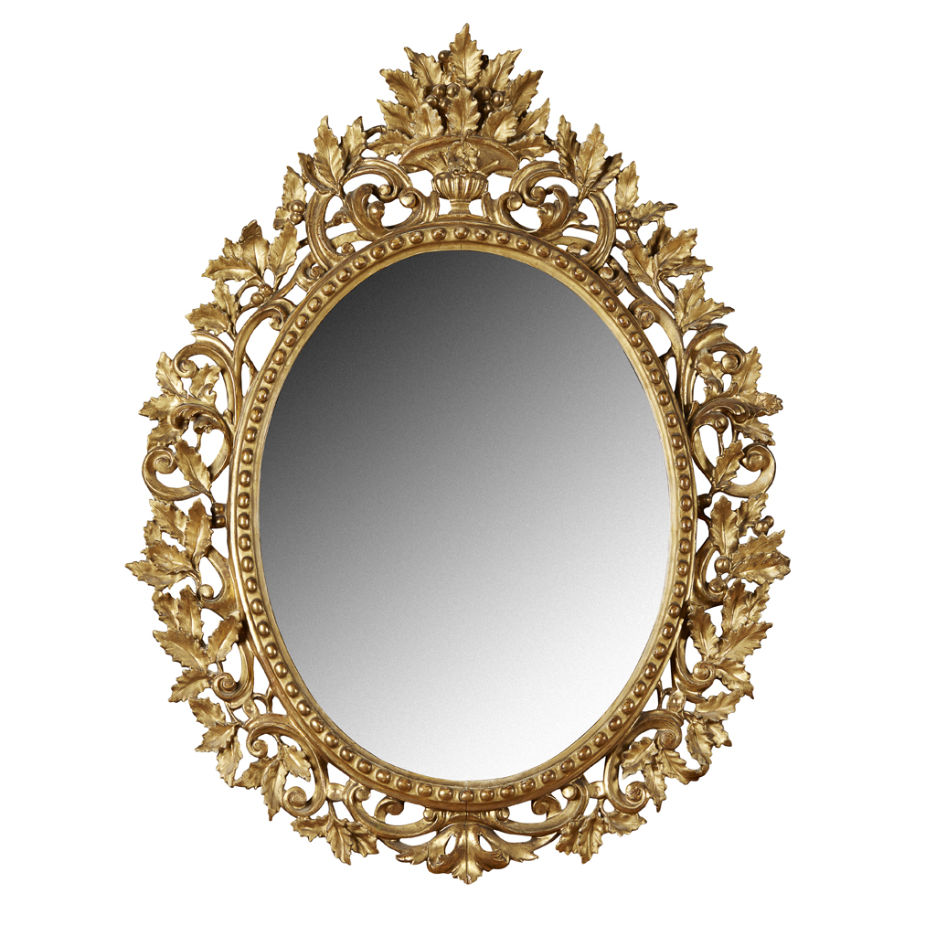 LARGE VICTORIAN CARVED GILTWOOD MIRROR