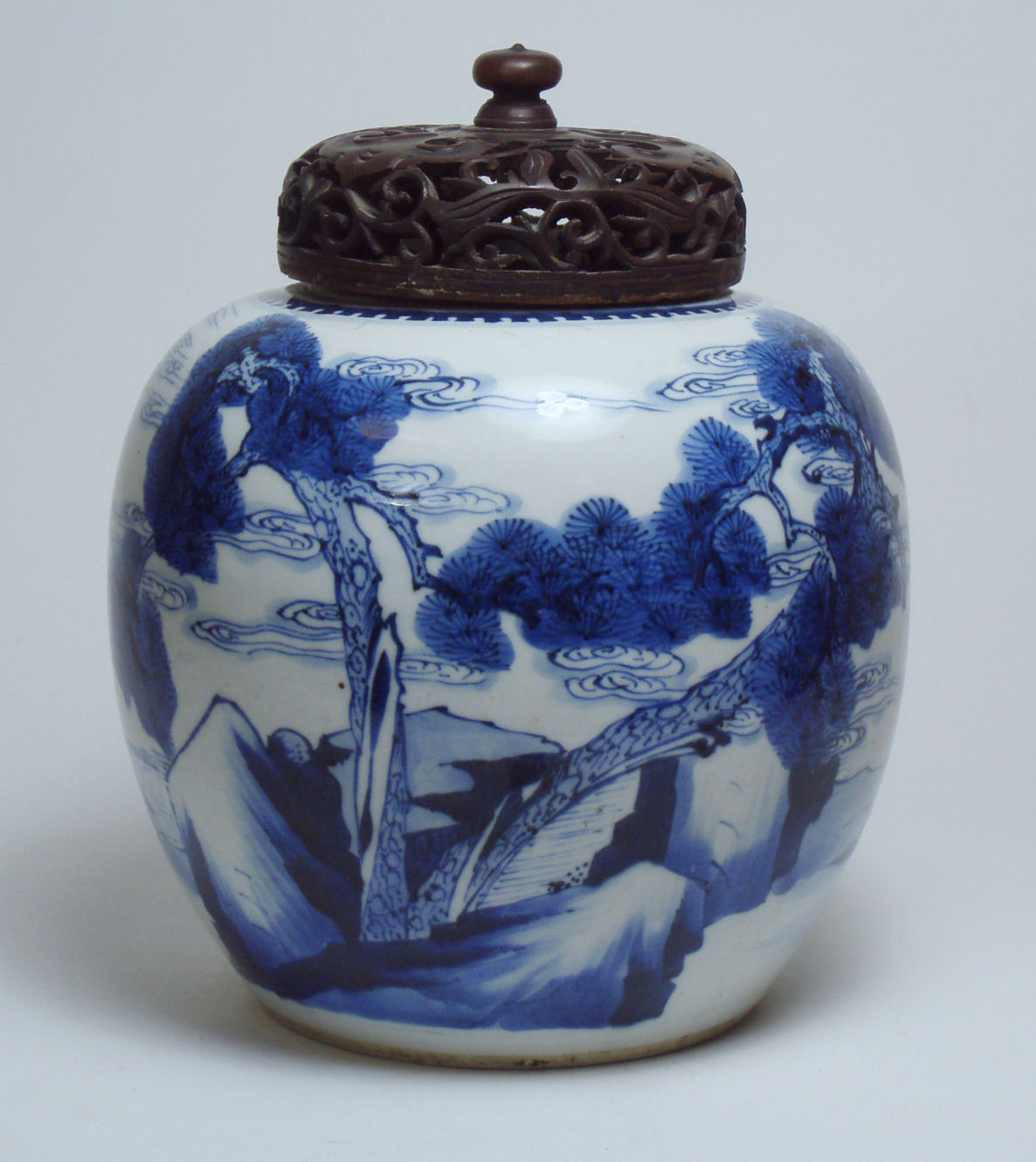 A 19th century Japanese blue painted ginger jar