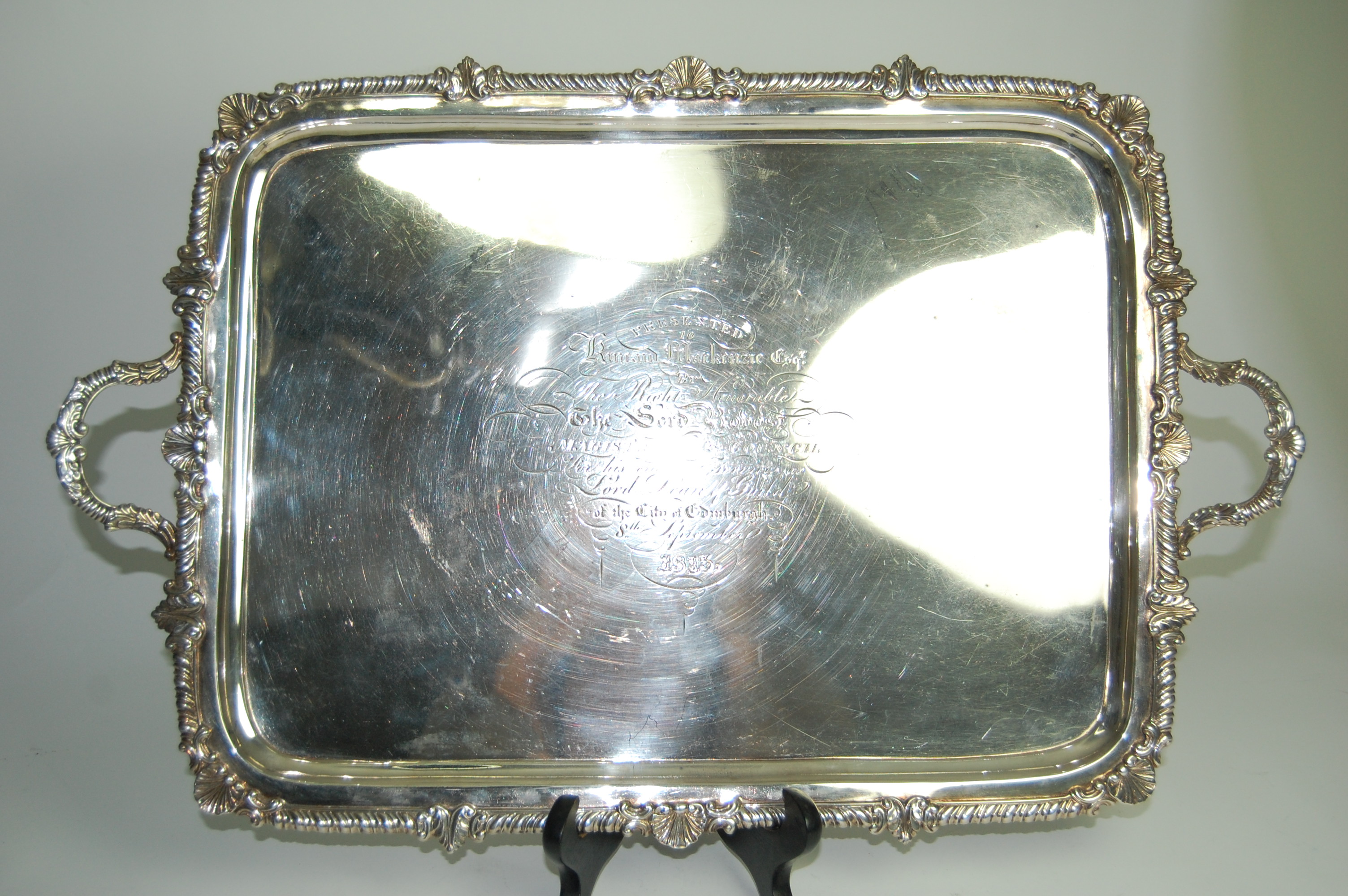 A Scottish George III tea tray,