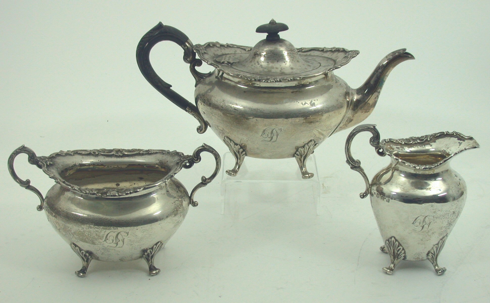 A late Victorian Scottish three piece tea service,
