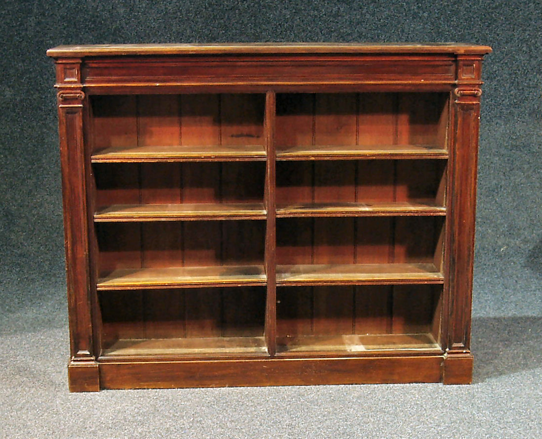A mahogany open bookcase,