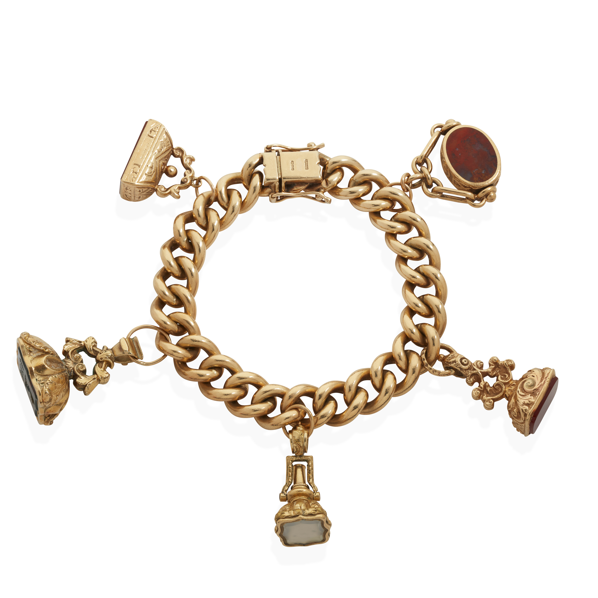 A 9ct gold charm bracelet