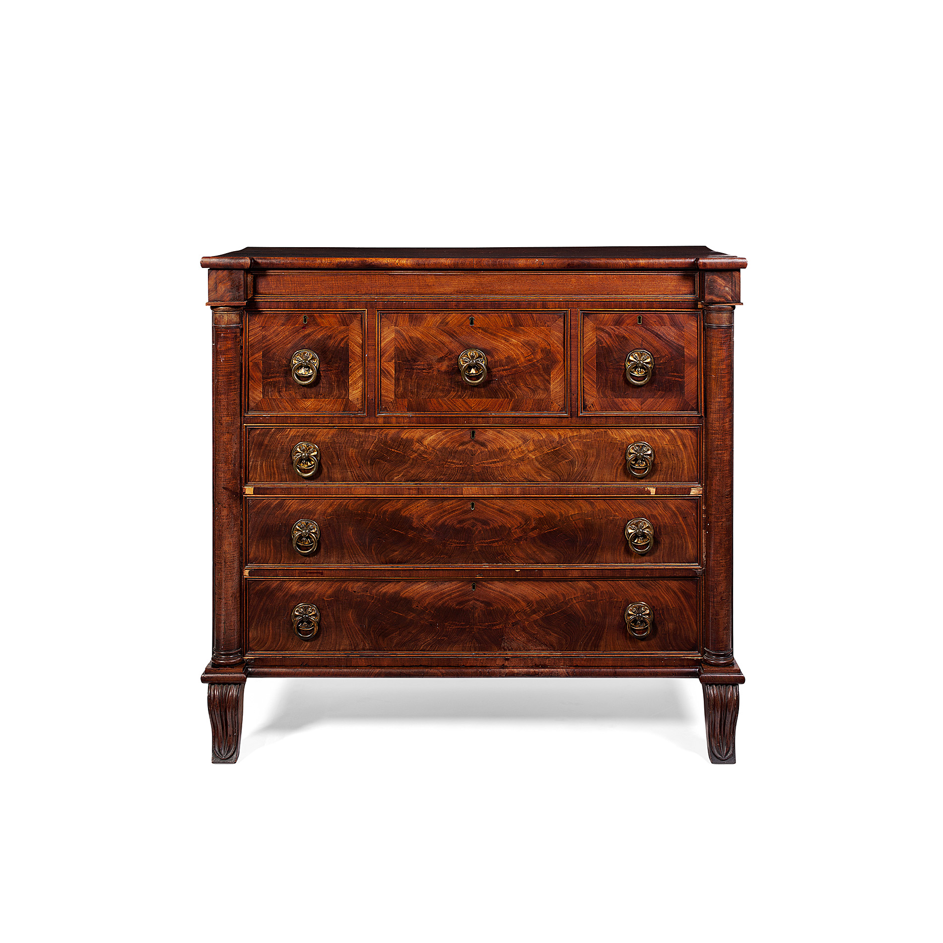 SCOTTISH GEORGE IV MAHOGANY AND CROSSBANDED CHEST OF DRAWERS