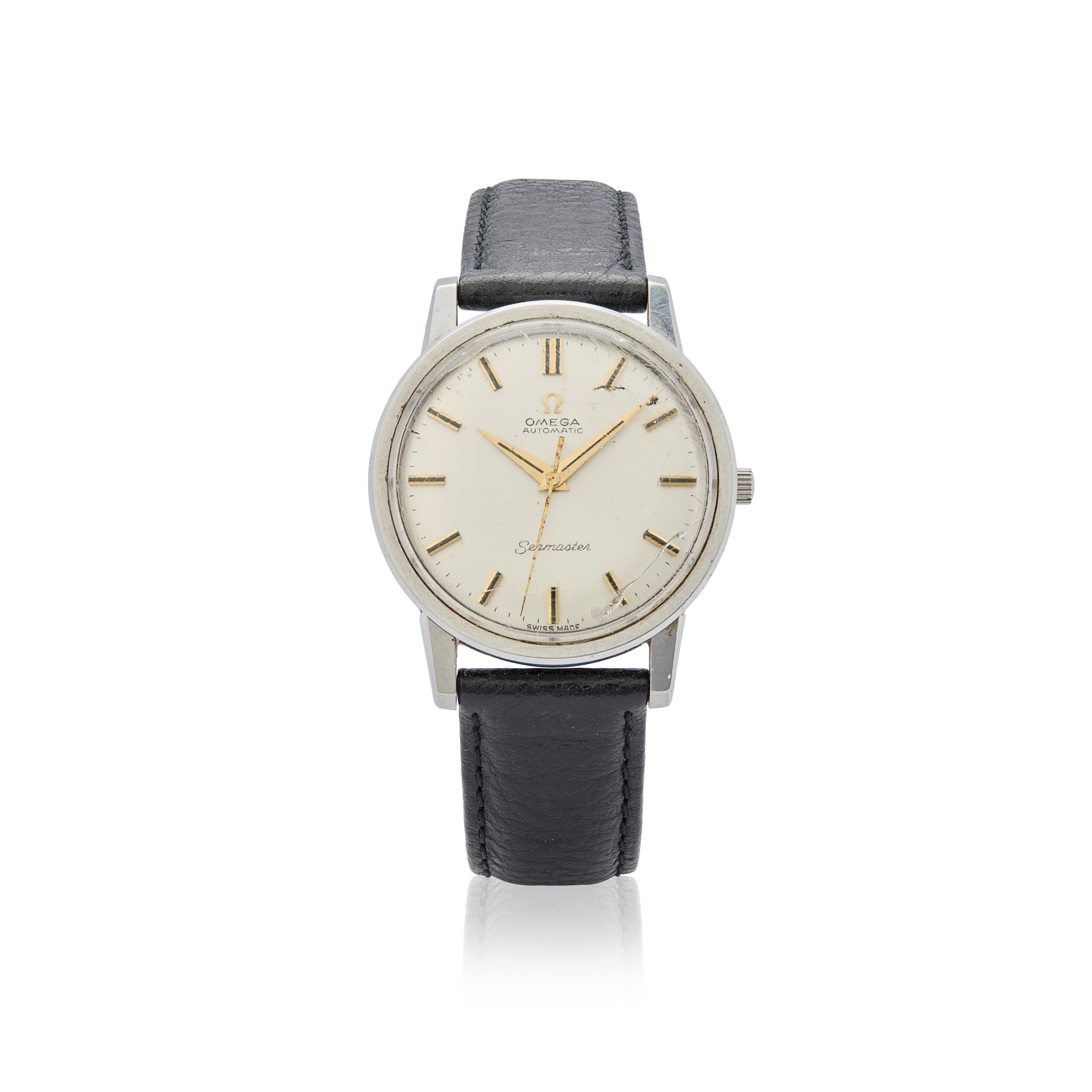 Omega. A stainless steel automatic wristwatch