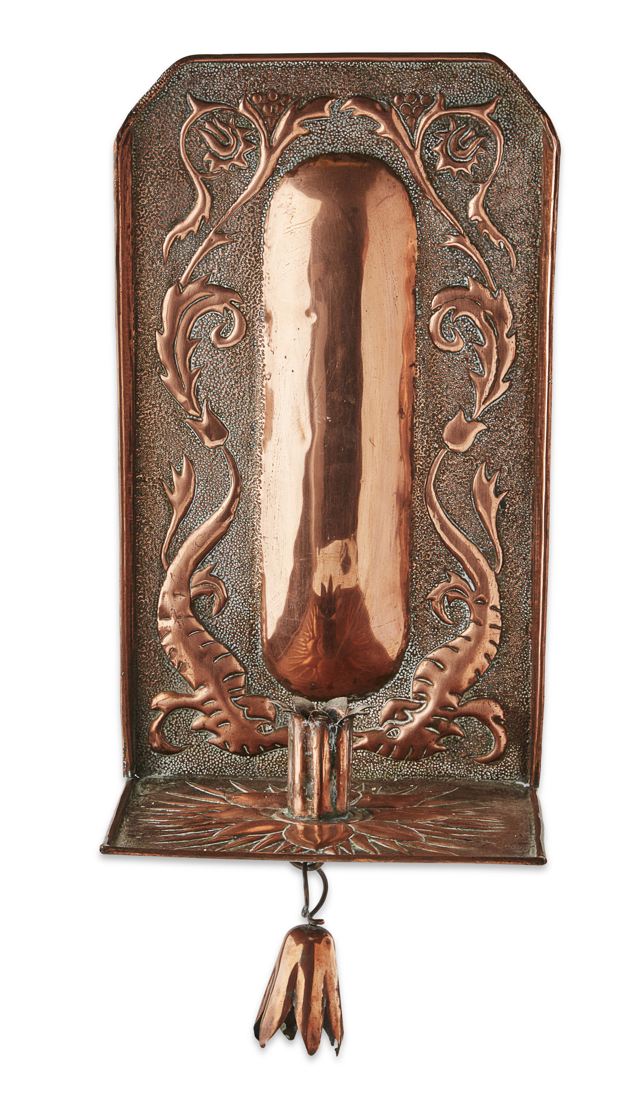 PAIR OF ARTS & CRAFTS COPPER WALL SCONCES