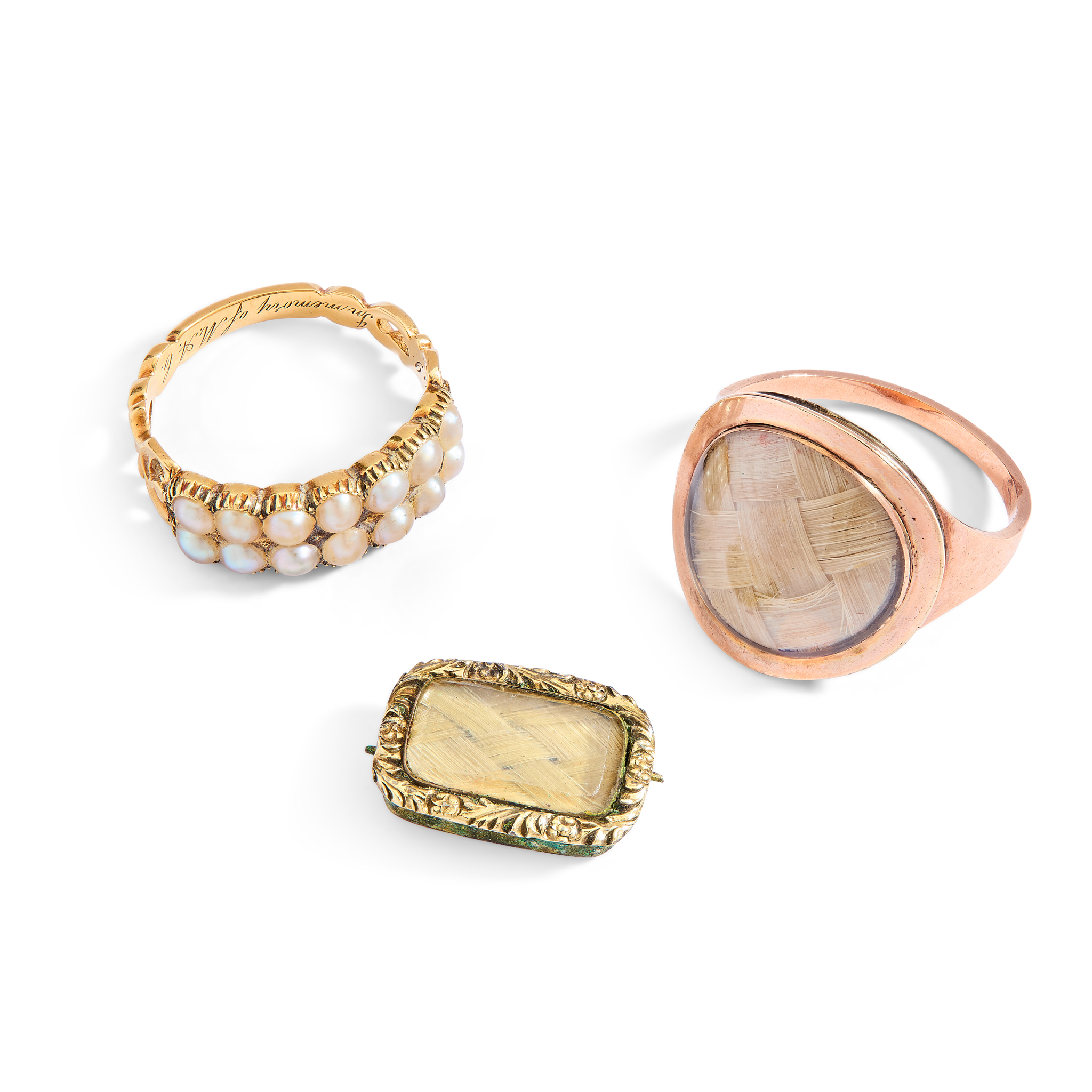 A collection of 19th century mourning jewellery