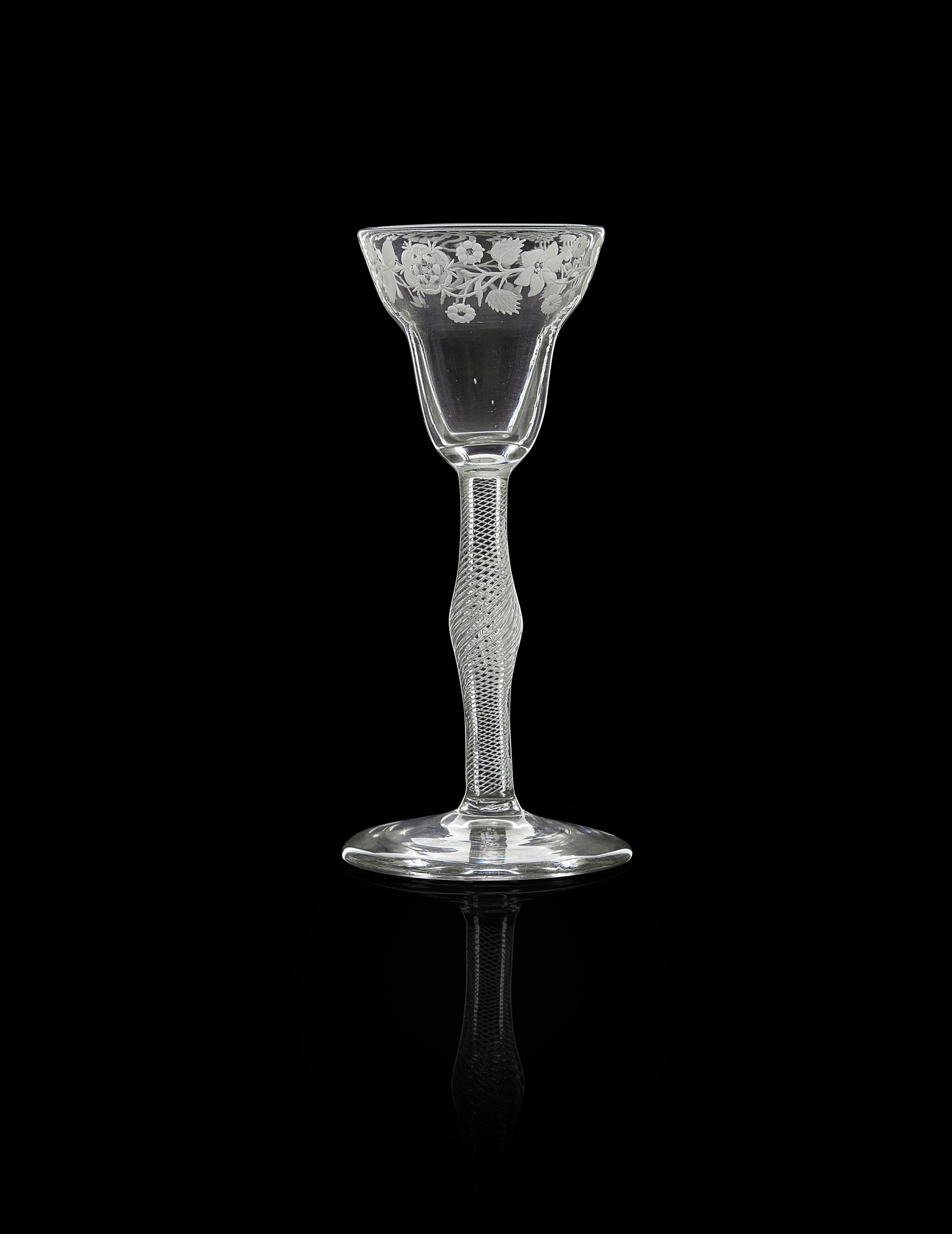 A JACOBITE WINE GLASS
