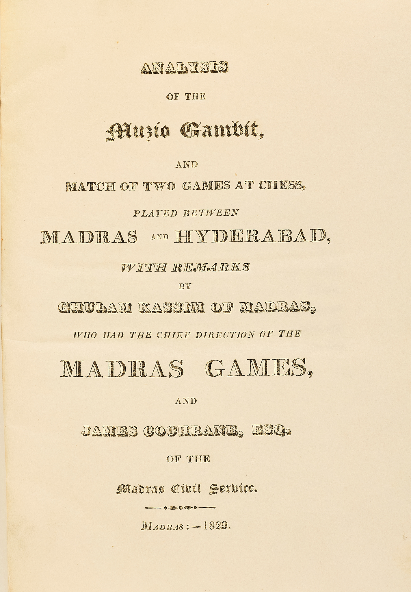 Kassim, Ghulam, & James Cochrane