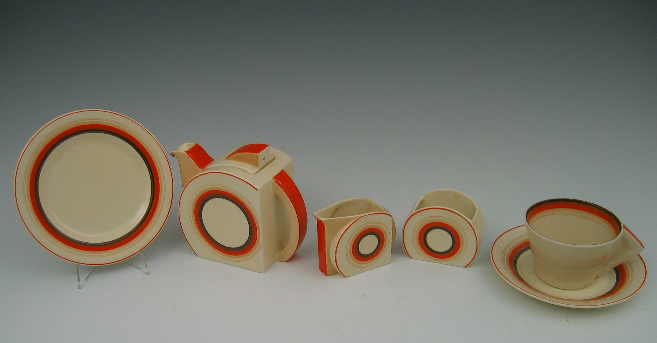 A Clarice Cliff 'Bizarre' Stamford part tea service,